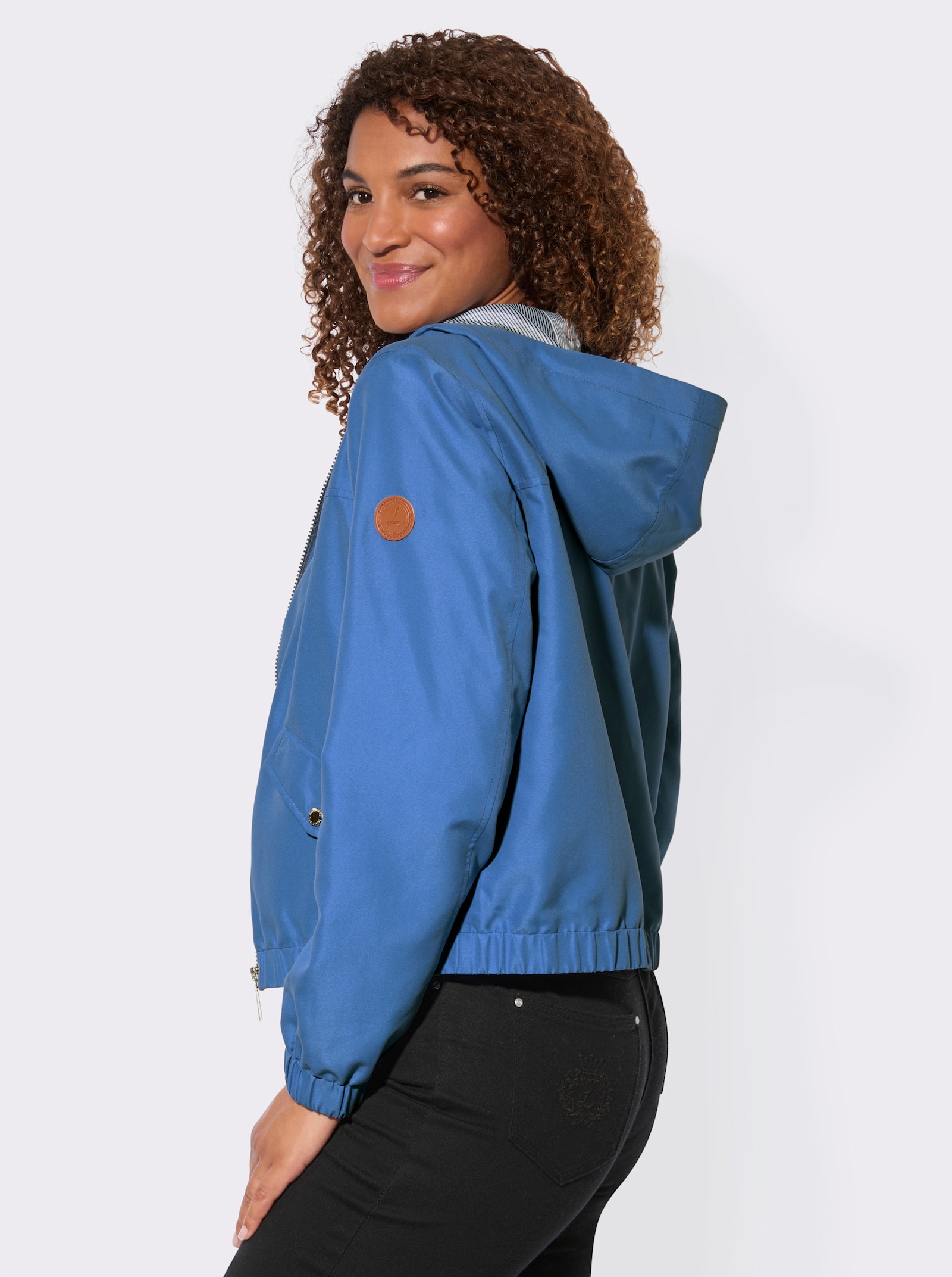Jacke mit elastischen Abschlüssen - jeansblau