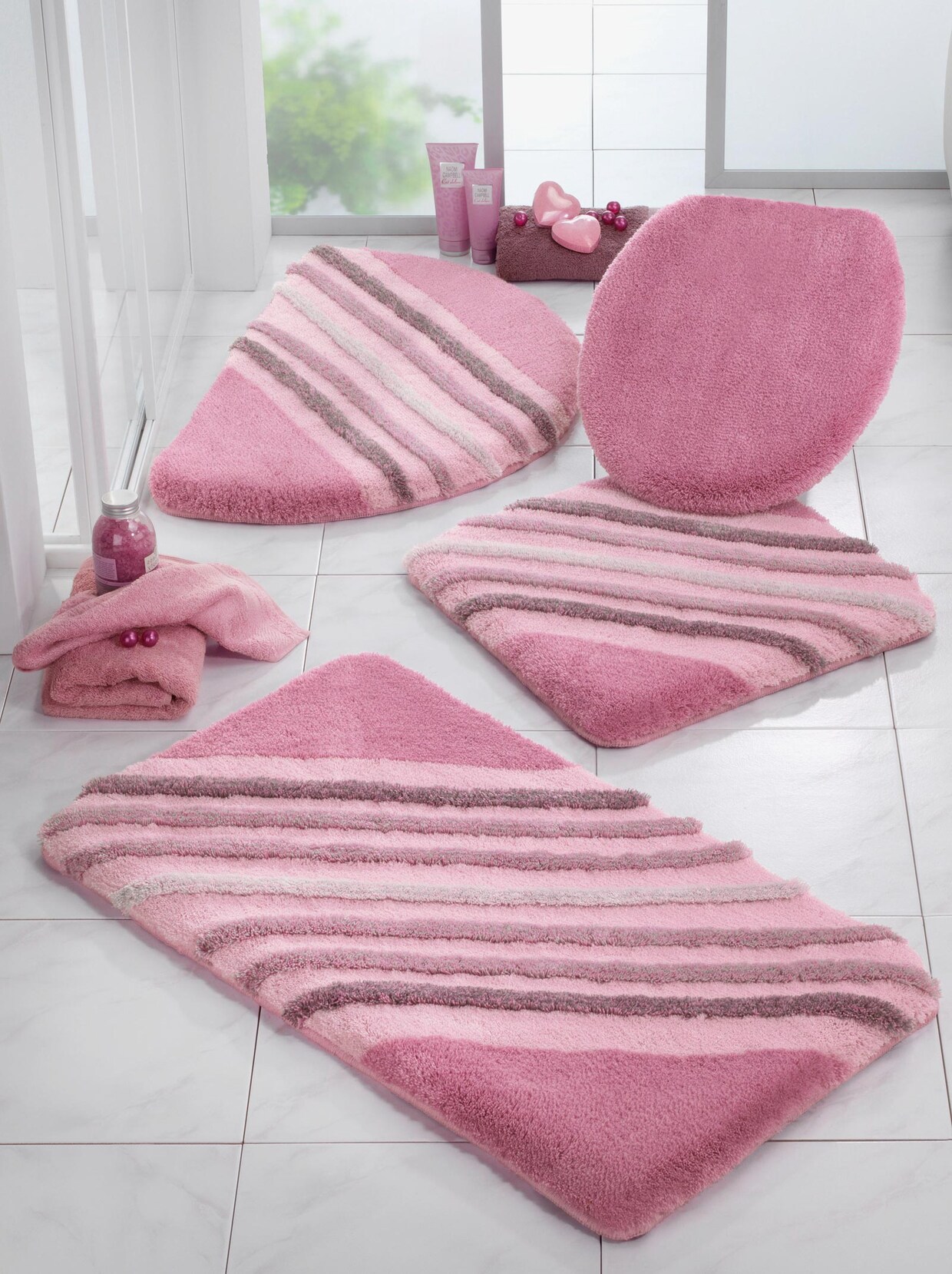 Kleine Wolke Badeteppich - rosé