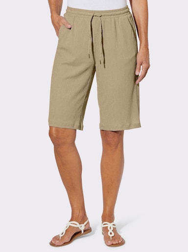 Bermudas in Crinkle-Qualität - beige