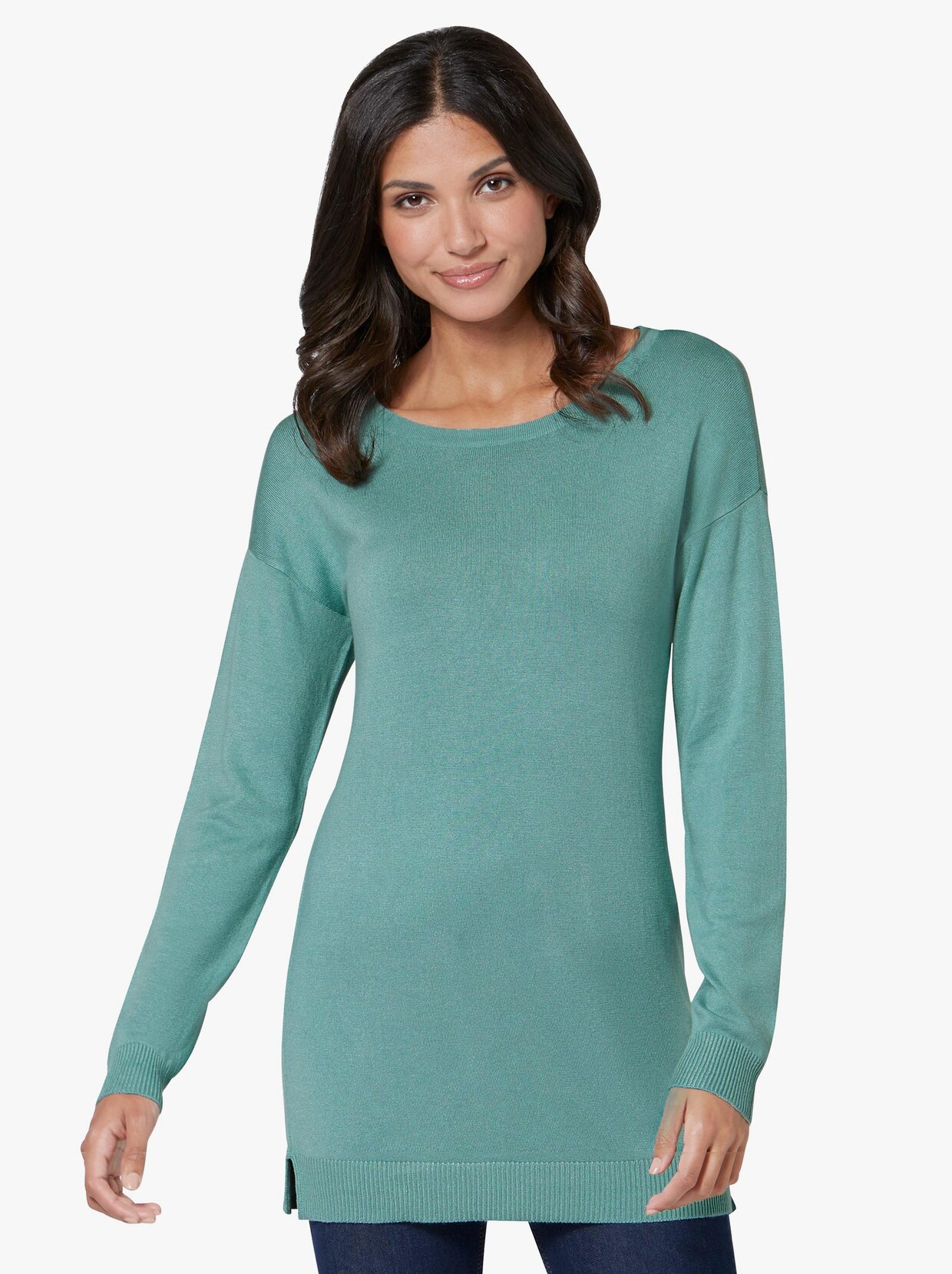 Langarm-Pullover - salbei