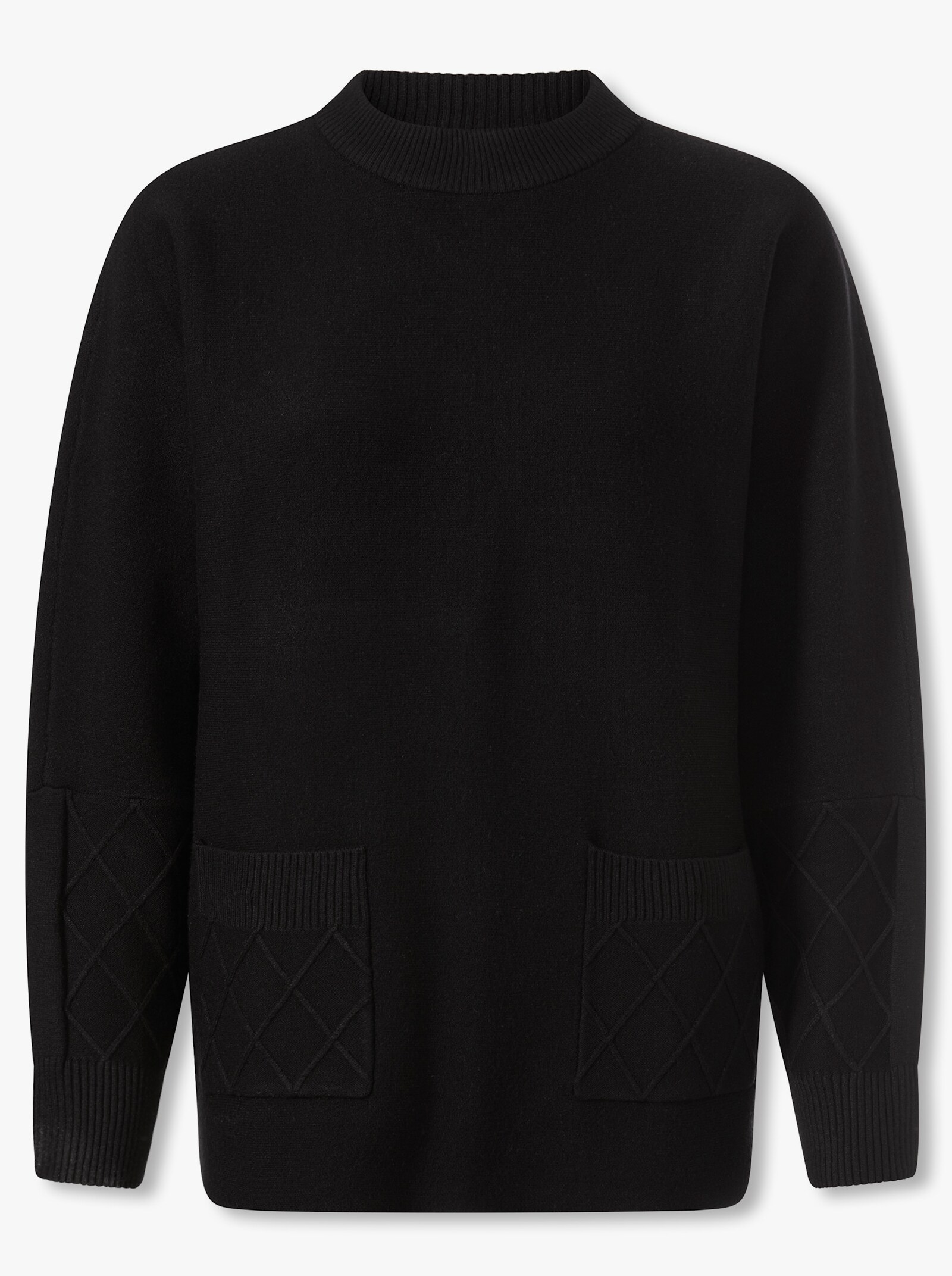 heine Feinstrickpullover mit Taschen - schwarz