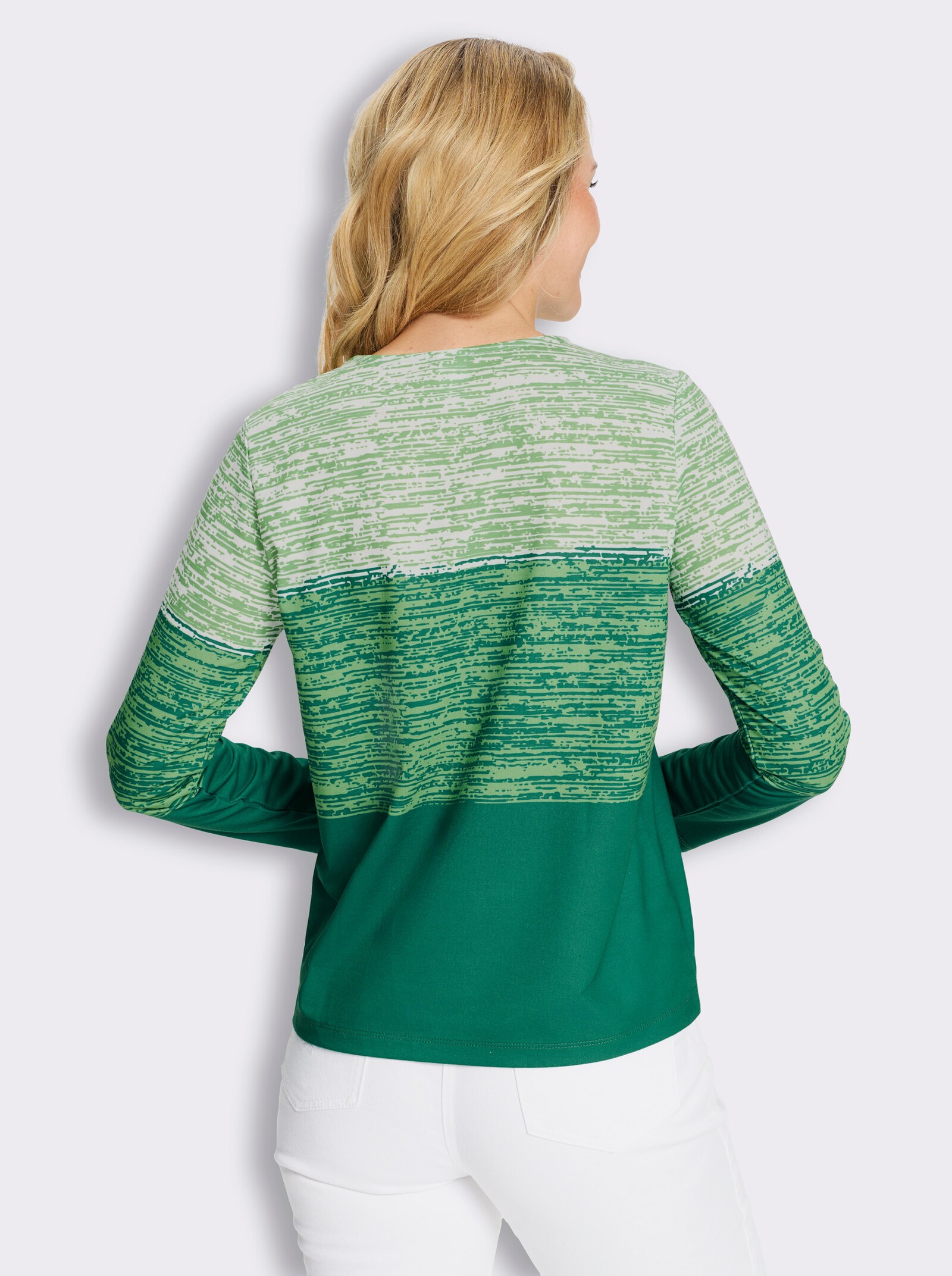 Sweatshirt mit Farbverlauf-Druck - grün-apfel-bedruckt