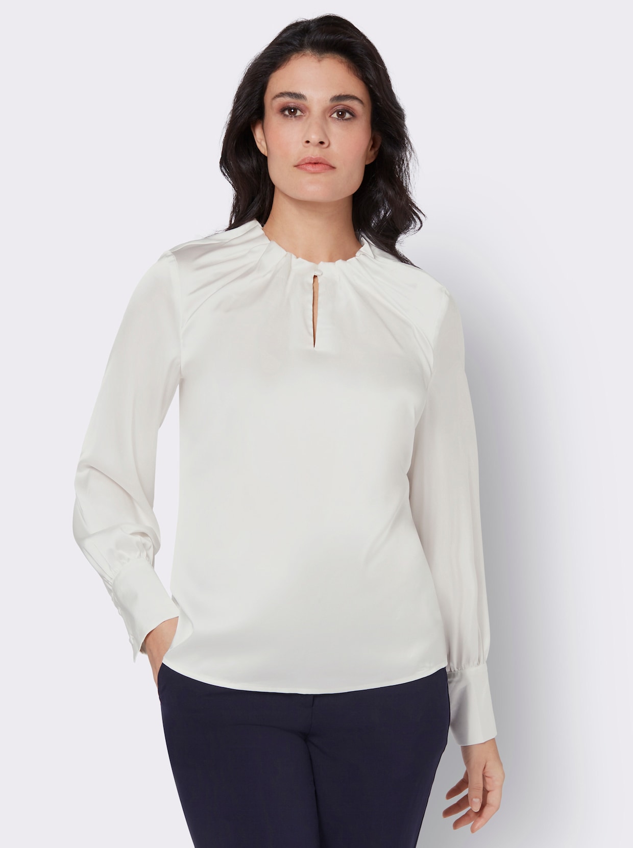 Satijnen blouse - ecru