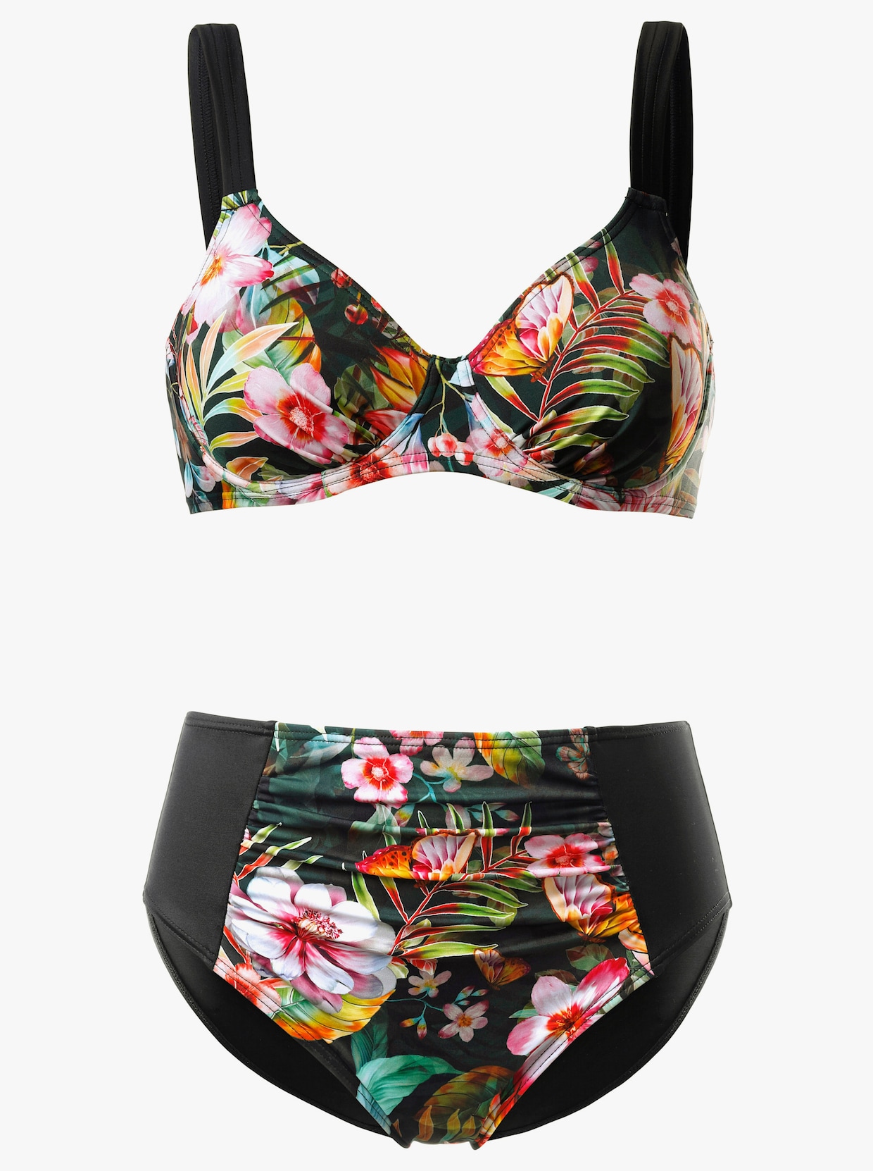 feel good bikini - zwart/bont bedrukt