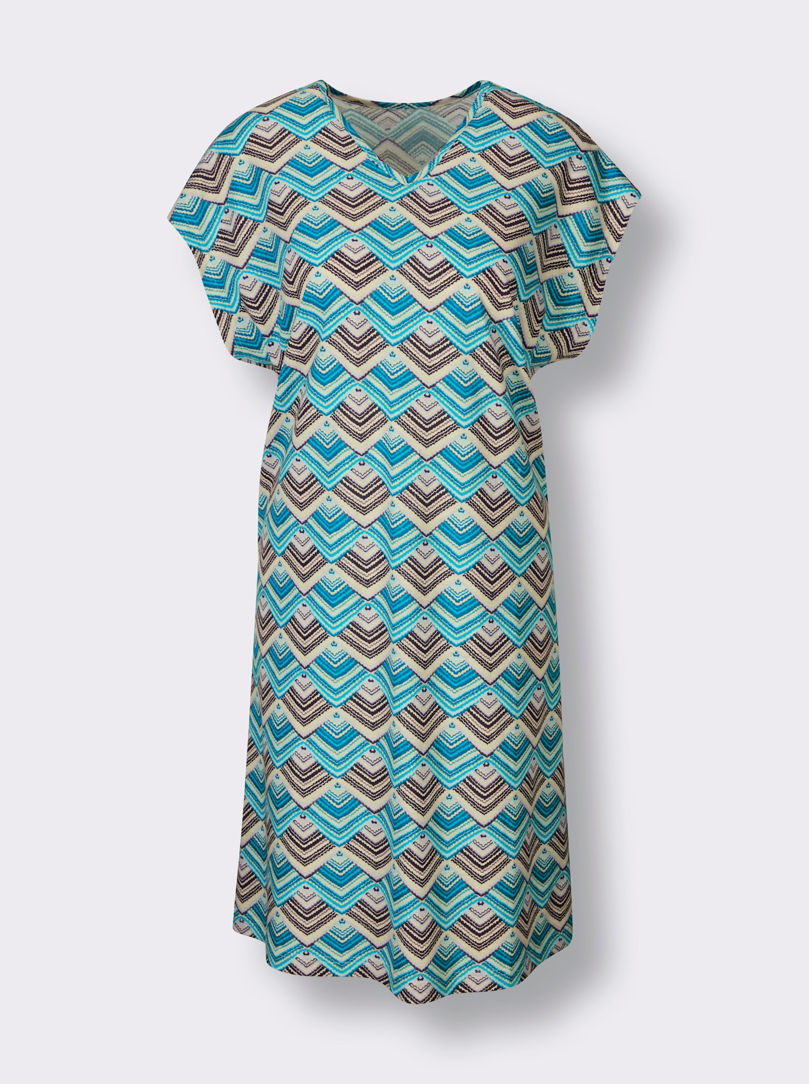 feel good Sommerkleid - türkis-violett-bedruckt