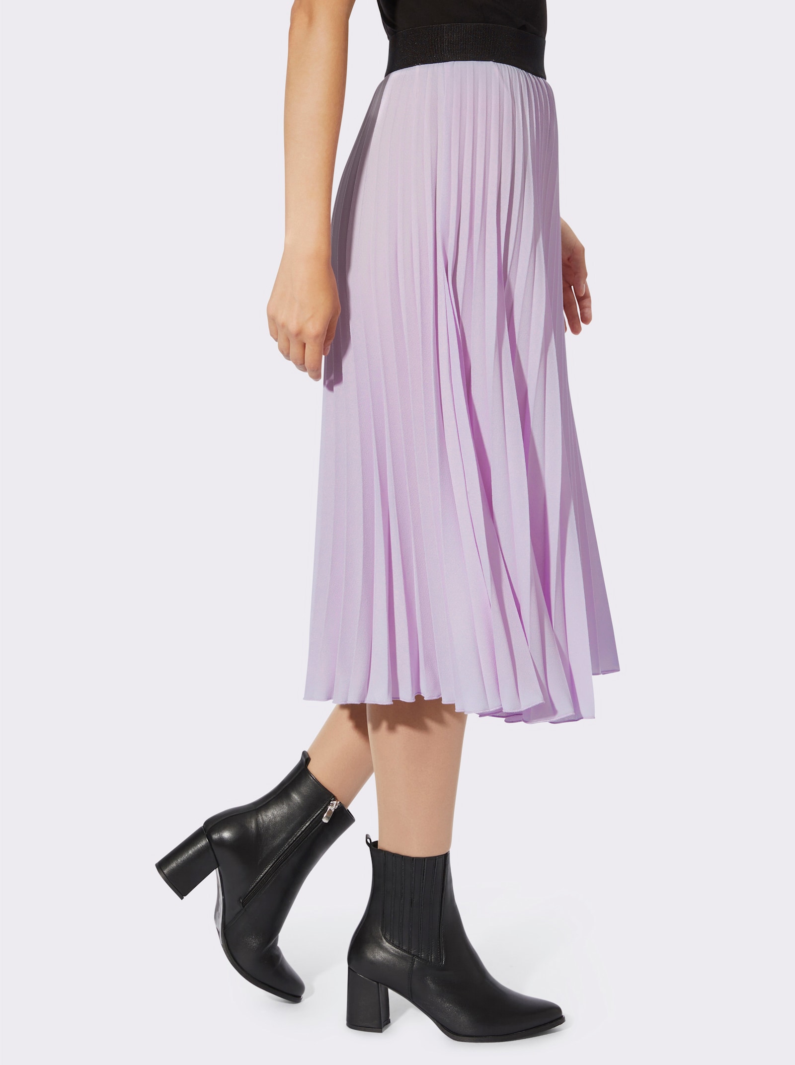 heine Plisseerock mit breitem Dehnbund - flieder