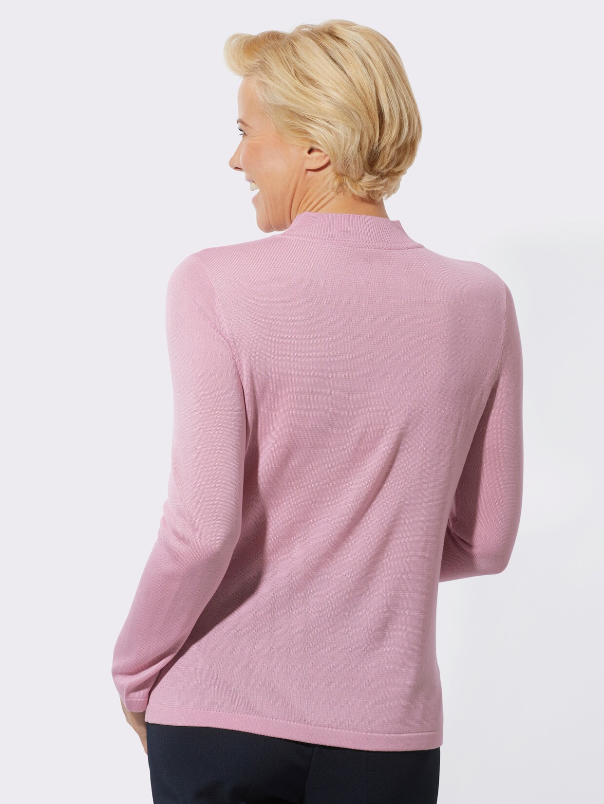 Trui met opstaande kraag - roze