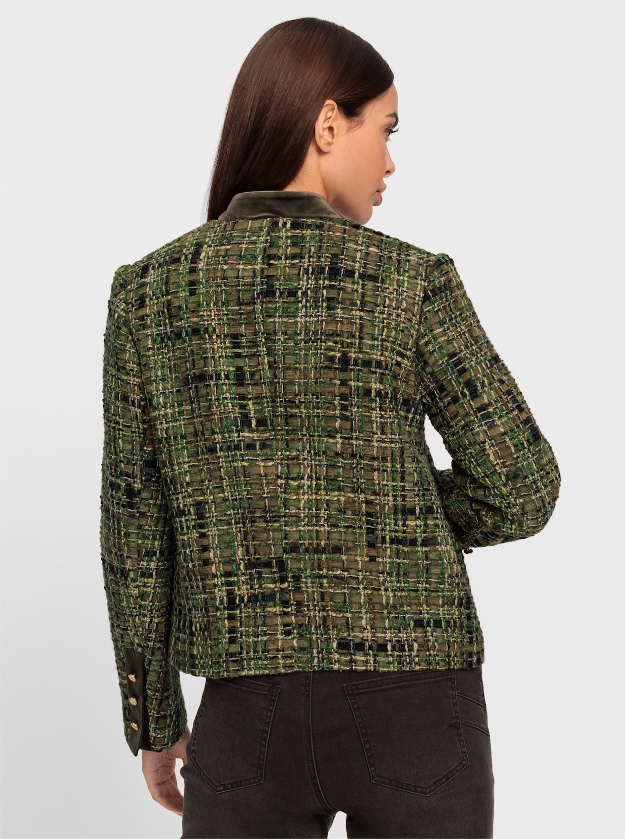 heine Blazer - zwart/olijf gedessineerd