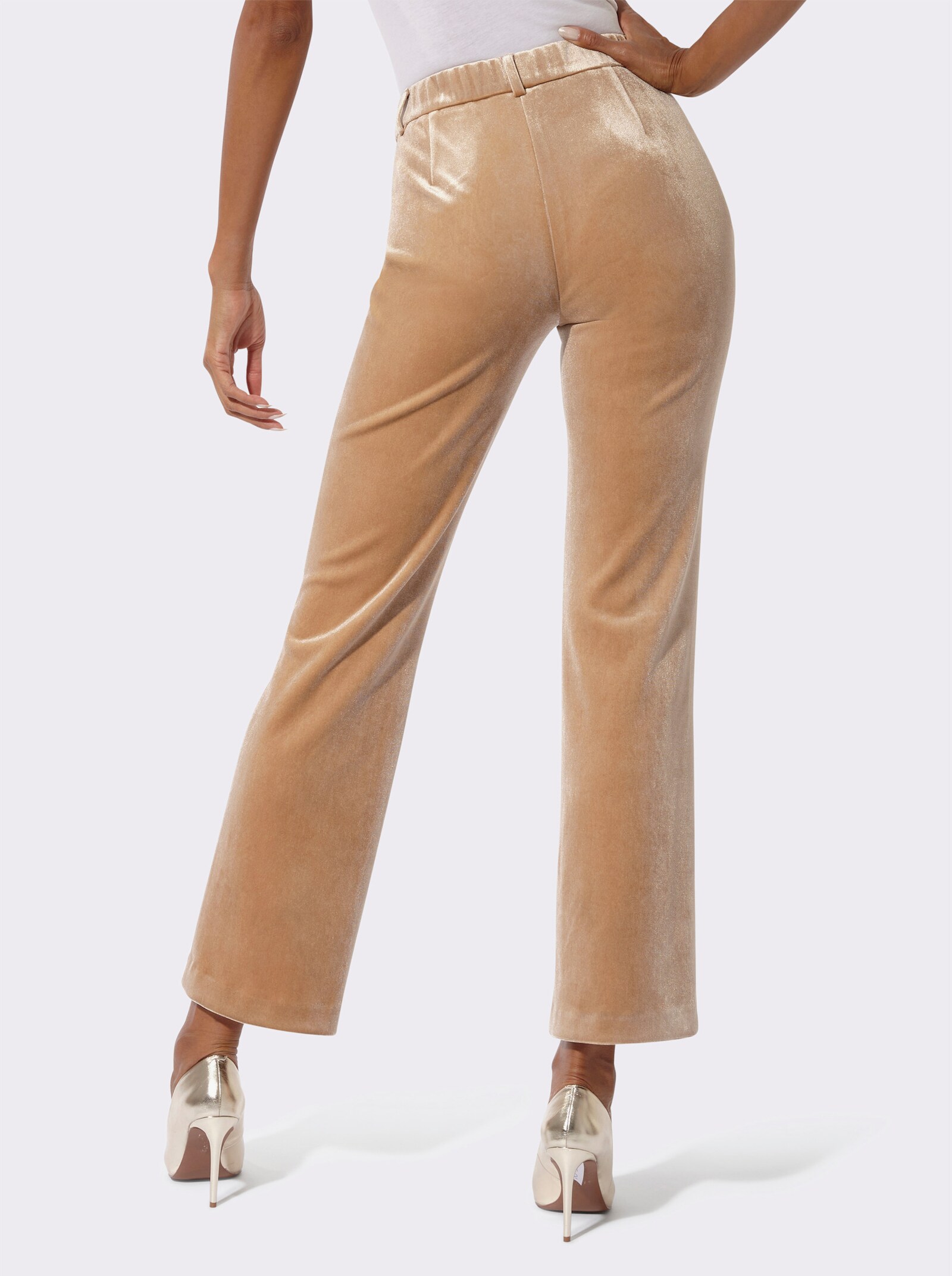 Samthose in weicher Qualität - camel