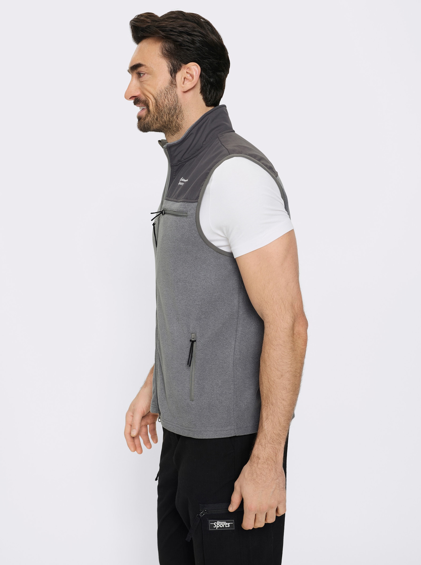 Catamaran Sports Fleeceweste mit 2-Wege-Reißverschluss - grau-meliert-anthrazit