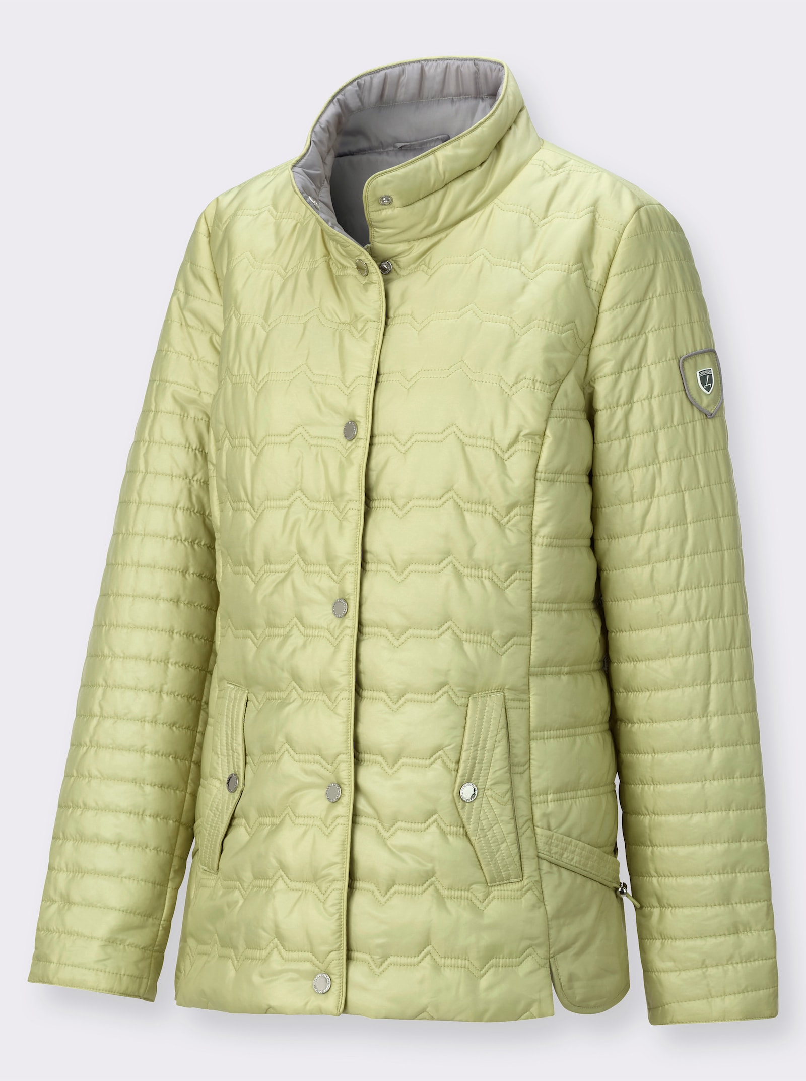 Steppjacke in kontrastreicher Verarbeitung - lindgrün