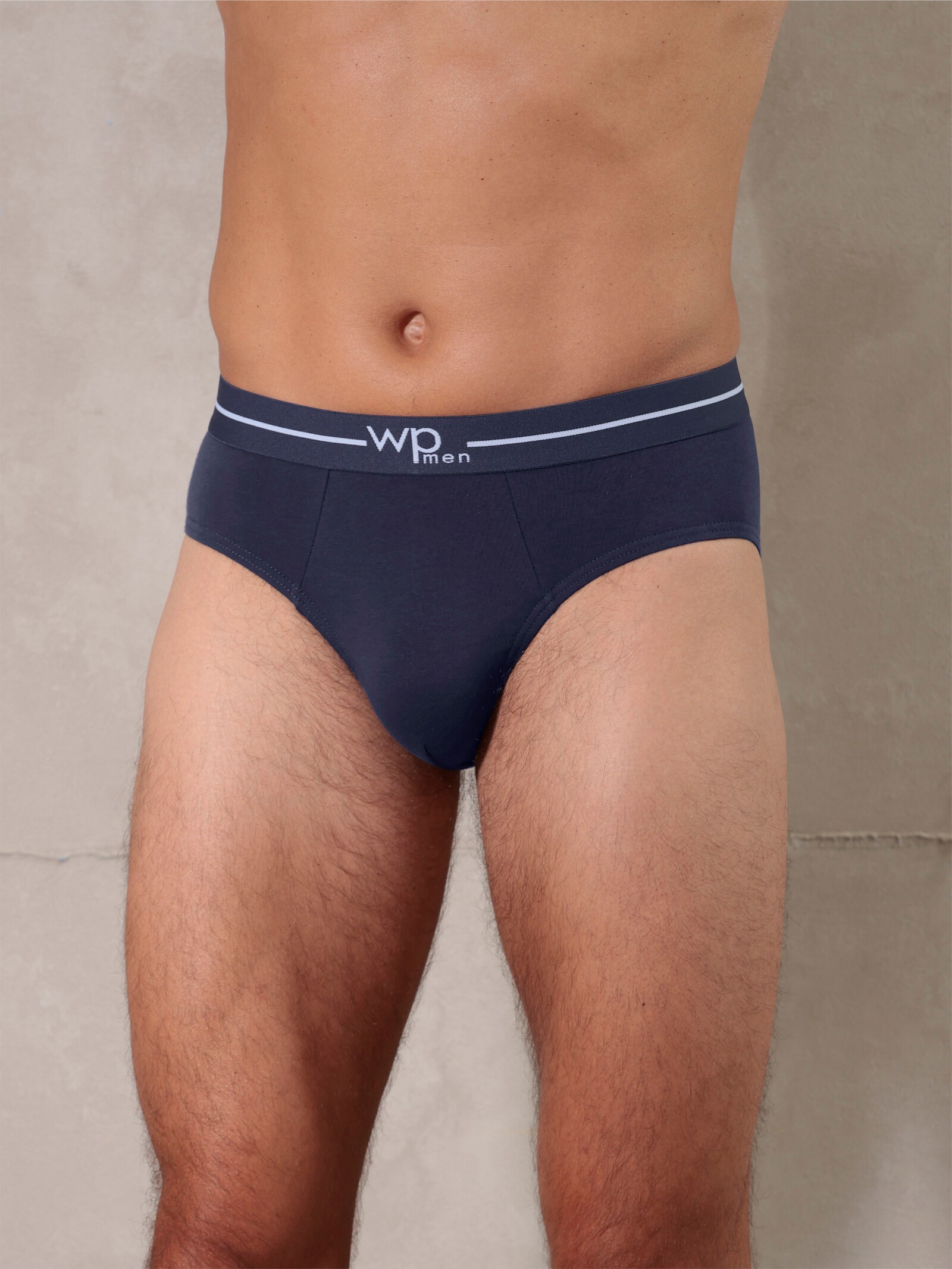 wäschepur men Slip - marine-mittelblau-bedruckt + marine + hellblau