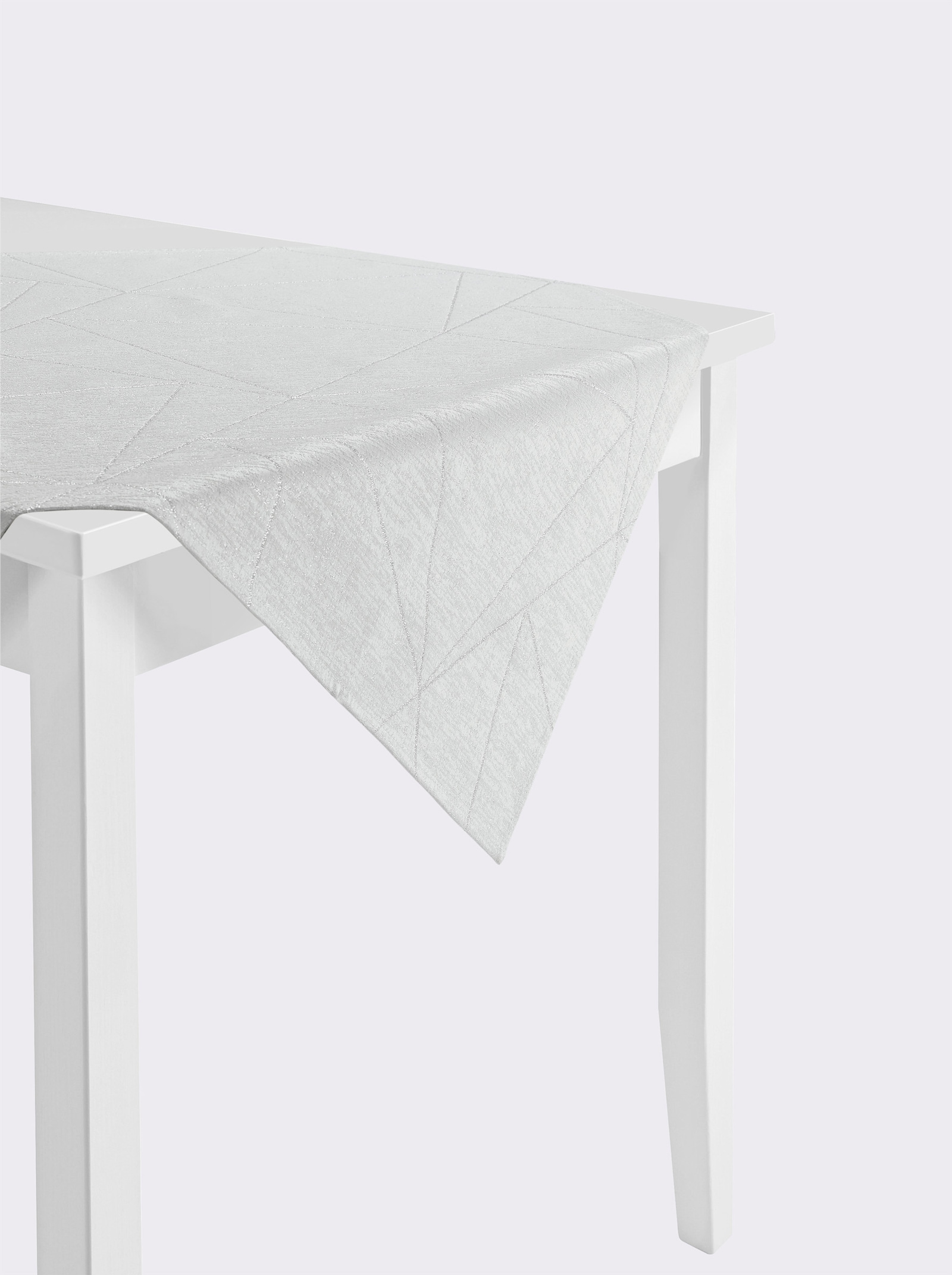 Tischdecke - weiss-silberfarben