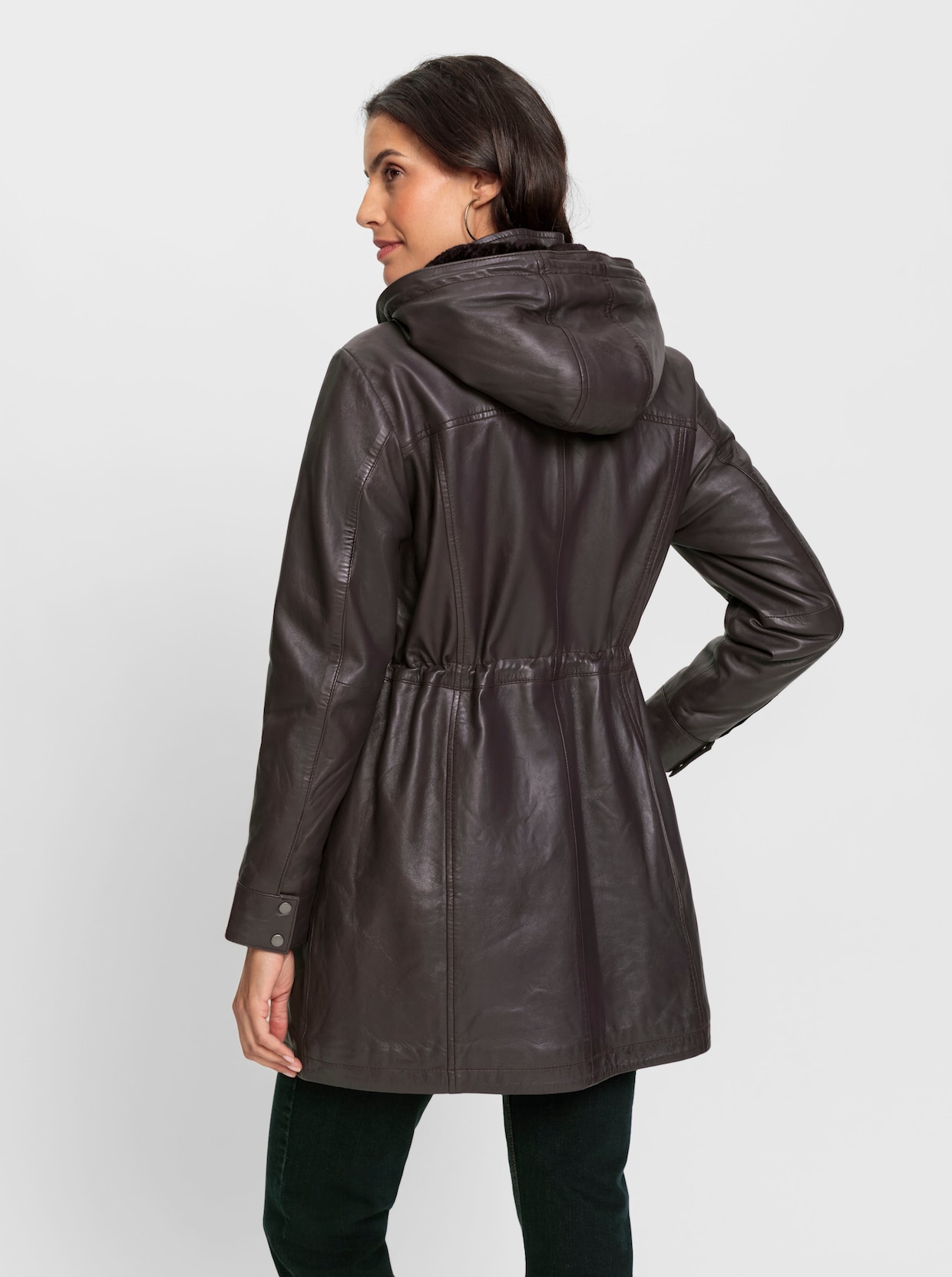 Mainpol Leder-Jacke - aubergine