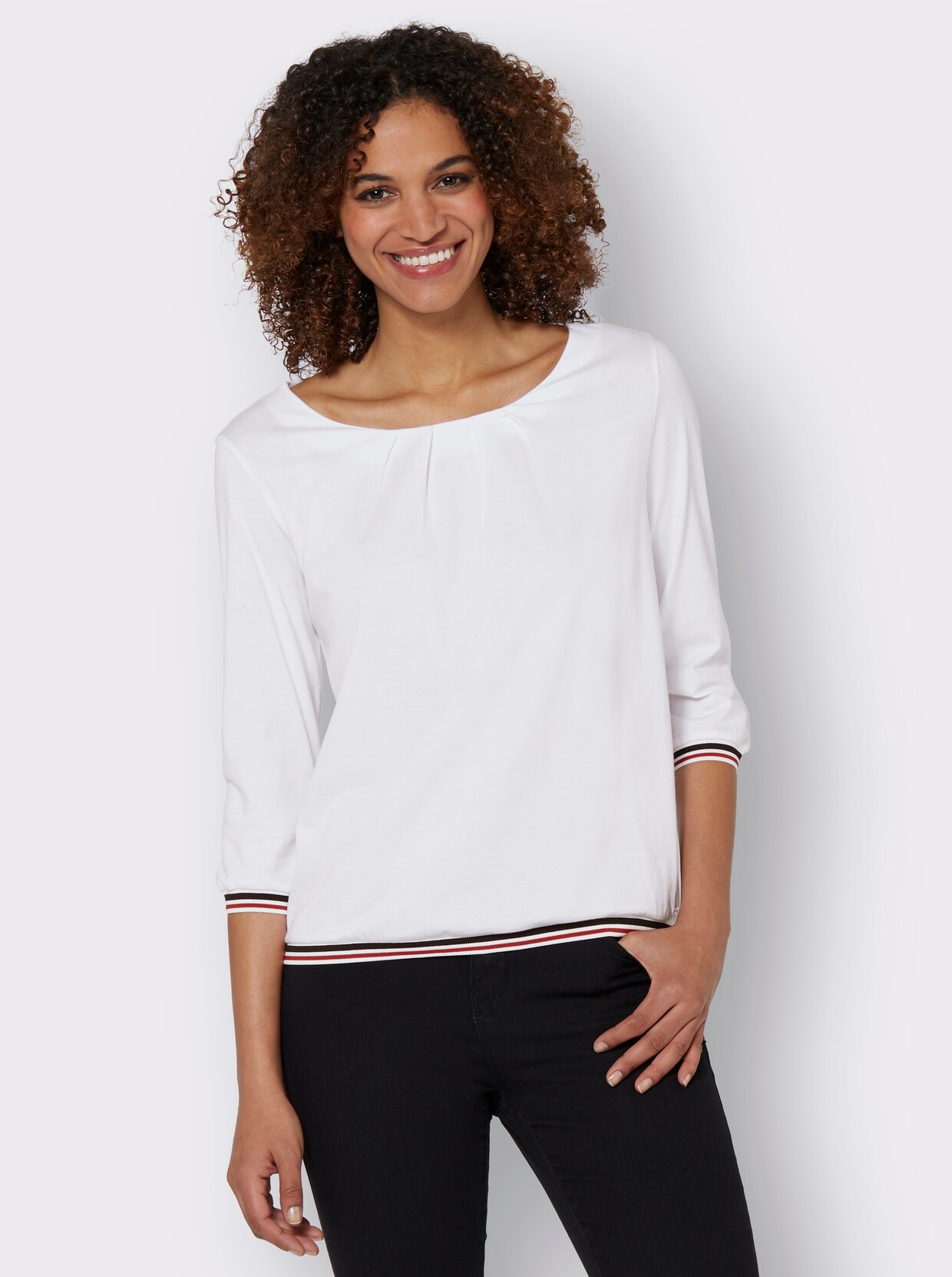 Shirt met 3/4-mouw - wit