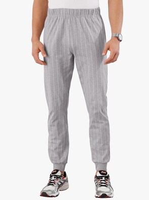 Freizeithose - hellgrau-gestreift