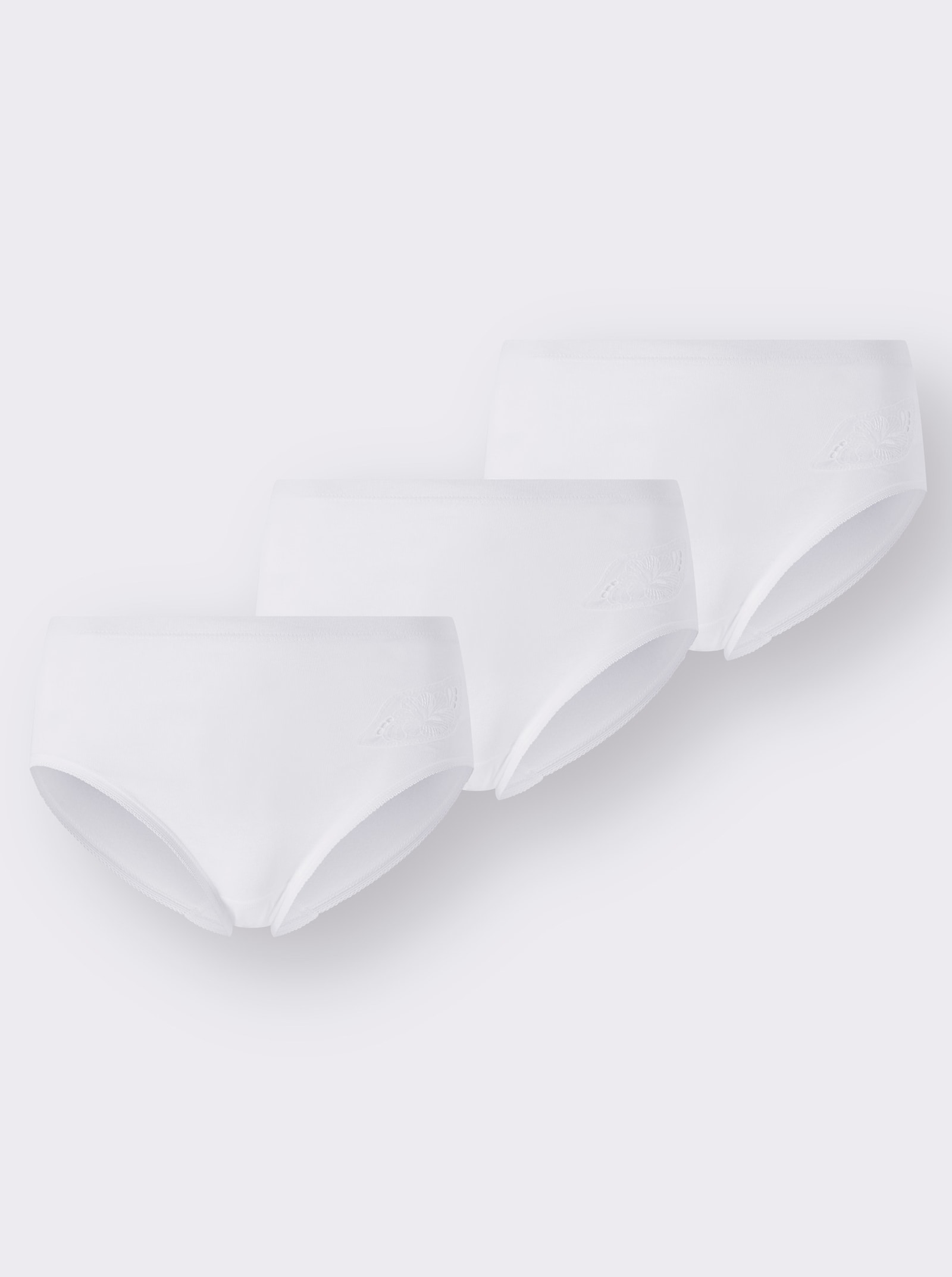 Nina von C. Hüftslip mit Batiststickerei-Motiv - weiß