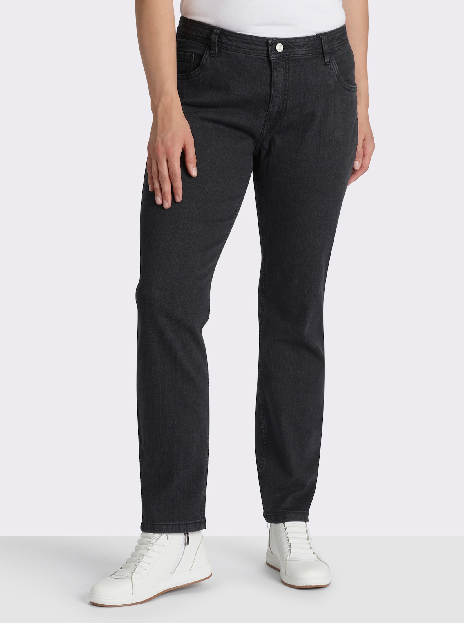 5-Pocket-Jeans mit schmalen Beinen - black-denim