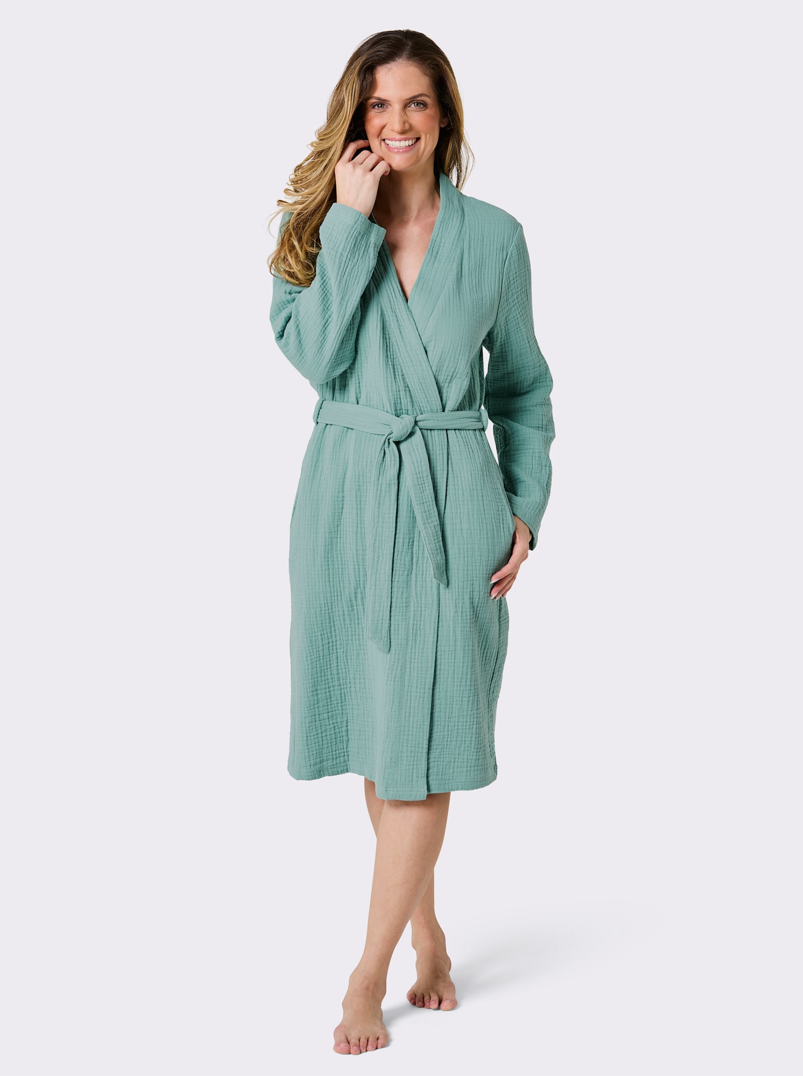 feel good Bademantel - salbei