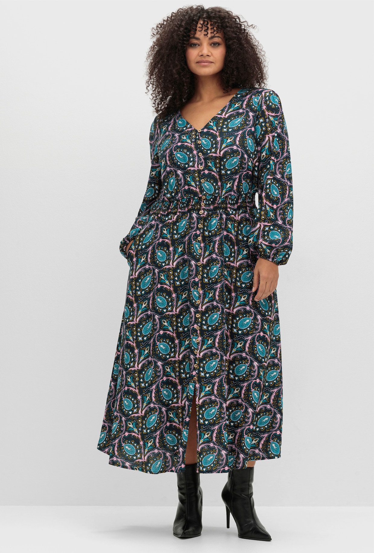 sheego by Joe Browns Jurk - zwart gedessineerd