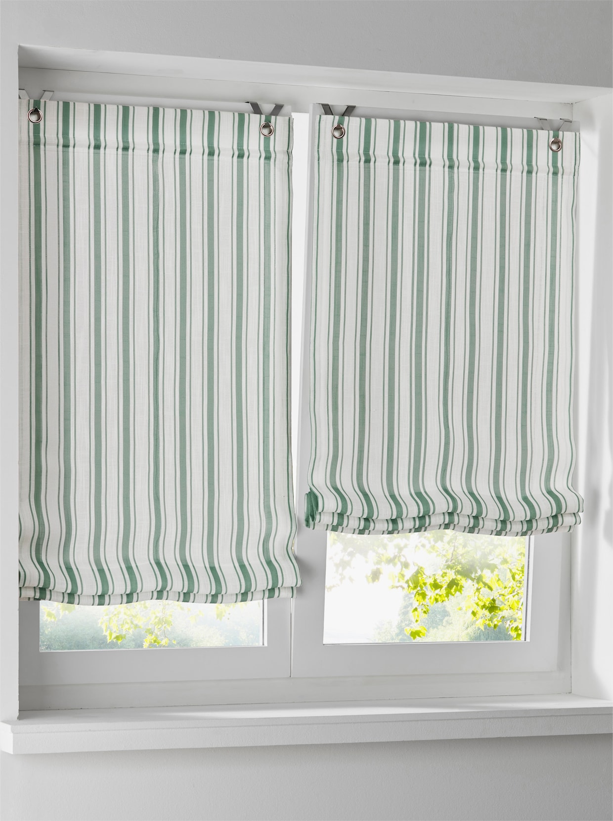 heine home vouwgordijn - salie/wit