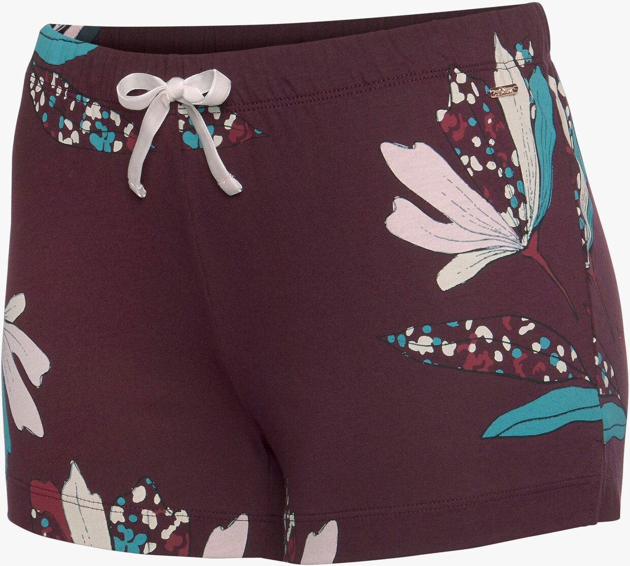 s.Oliver Short de pyjama - bordeaux-à fleurs