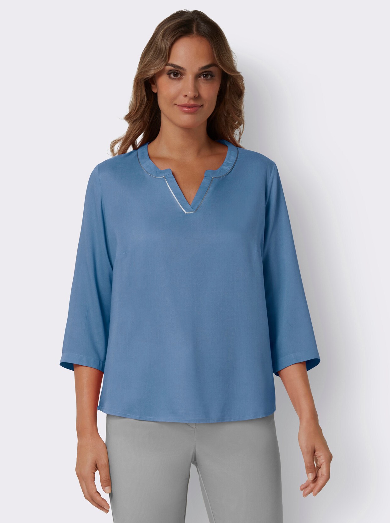 Bluse - mittelblau