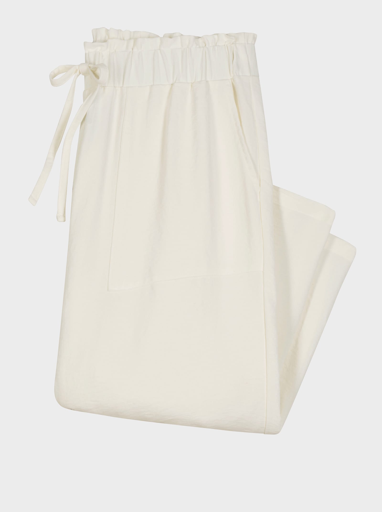 Schlupfhose in Leinen-Optik, weit geschnitten - ecru