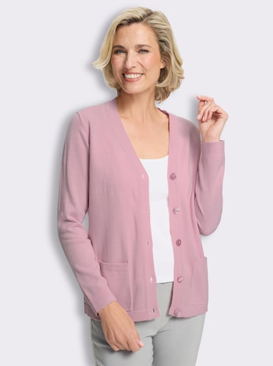 Strickjacke in Feinstrick-Qualität - rosé