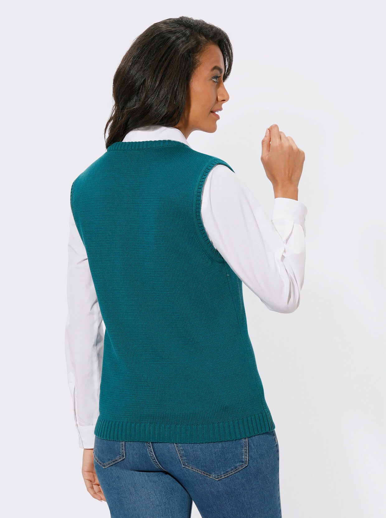 Gilet en tricot - bleu pétrole