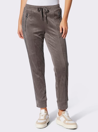heine Lederimitathose im Jogpant-Stil - dunkeltaupe