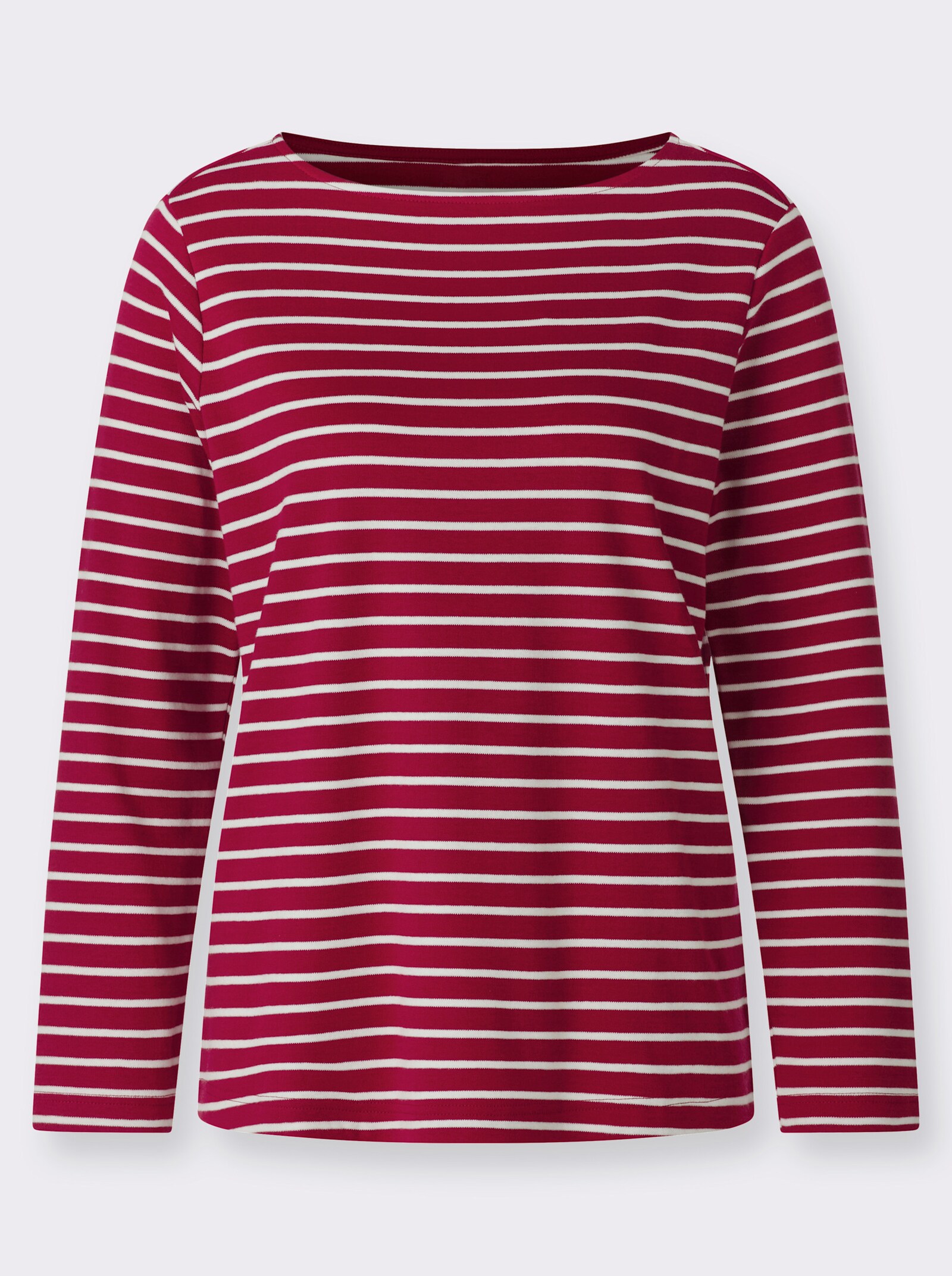  Sweatshirt im Ringel-Dessin - kirsche-ecru-geringelt