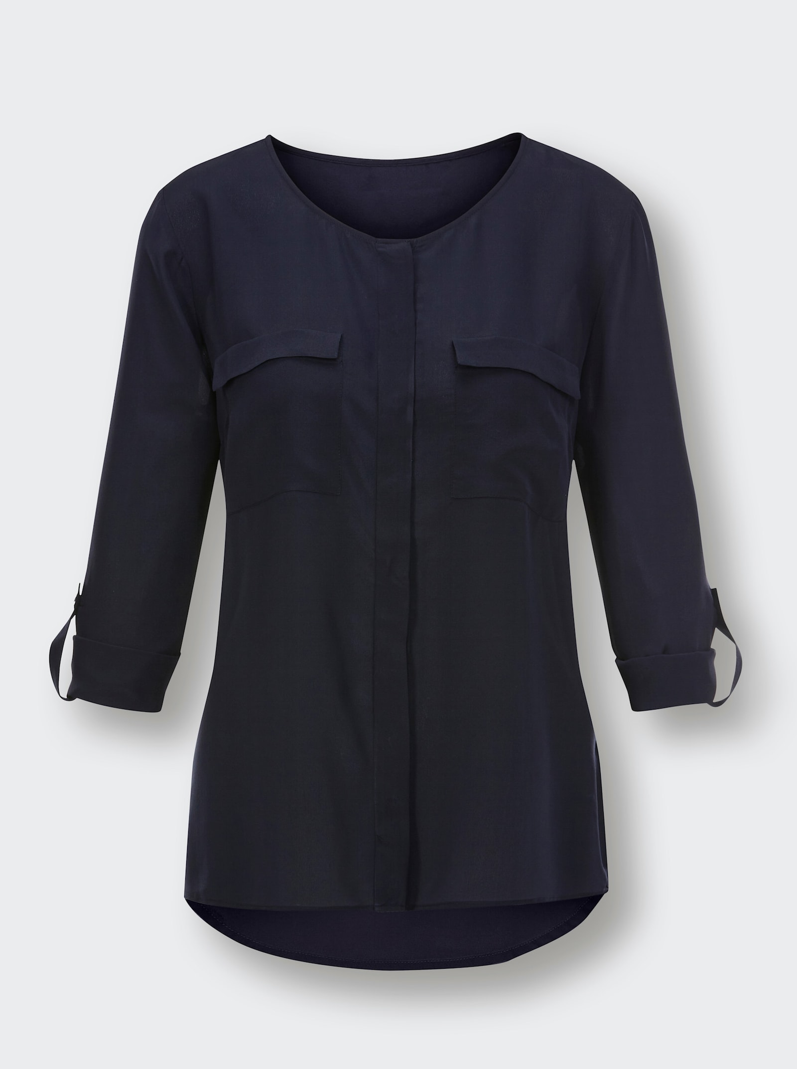 heine Seidenbluse mit mattem Glanz - marine
