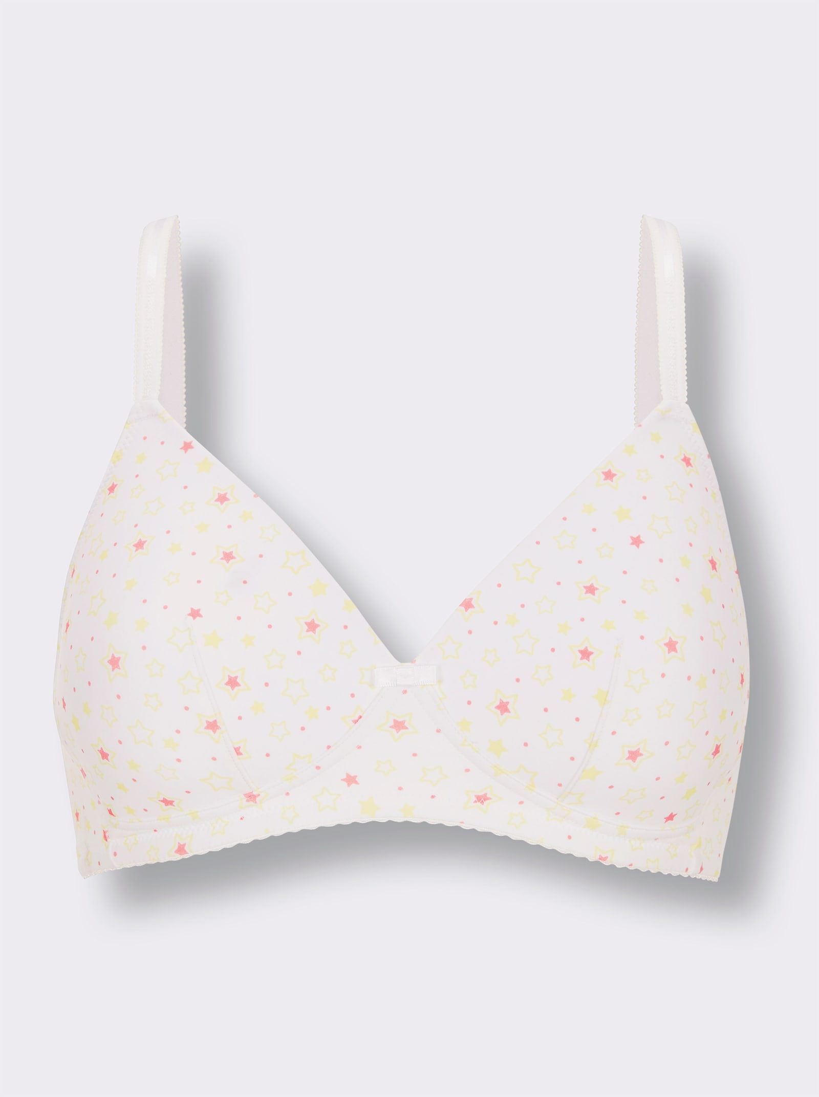 Schalen-BH ohne Bügel - weiß-zitrone