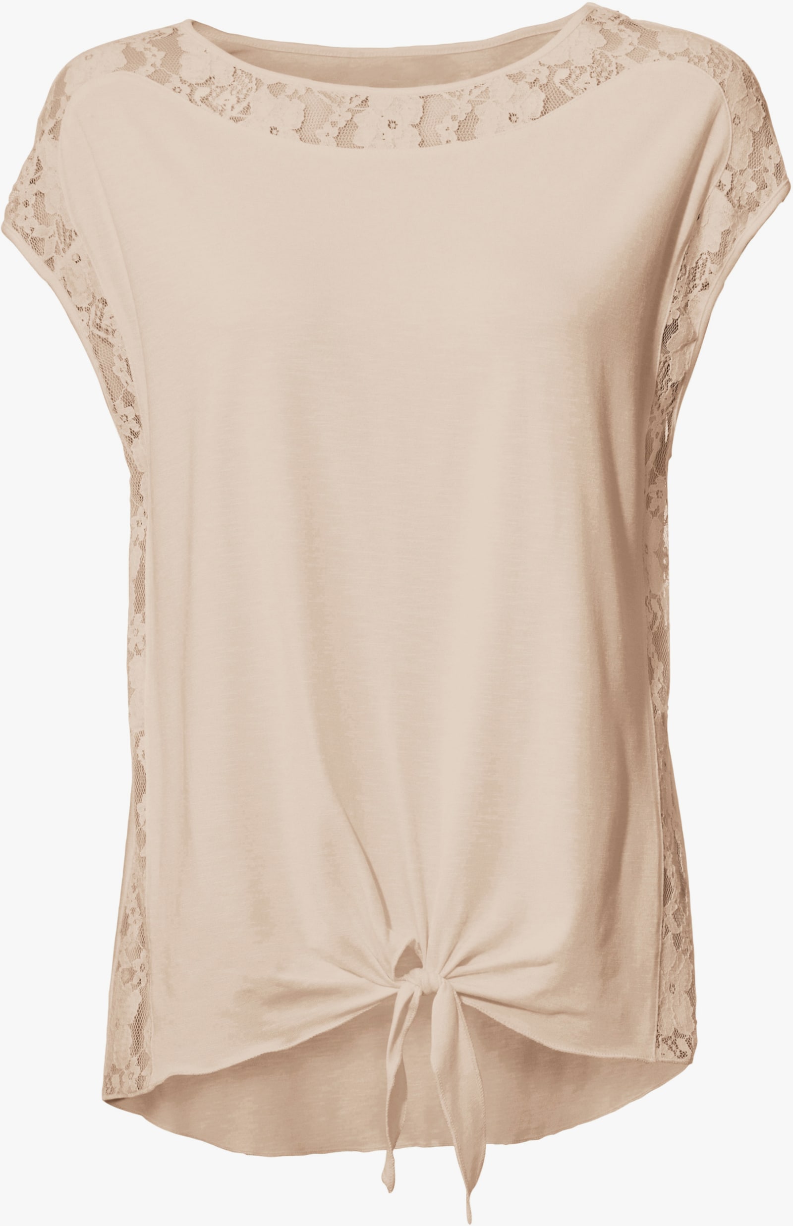 heine Spitzenshirt mit Knoten-Detail - sand