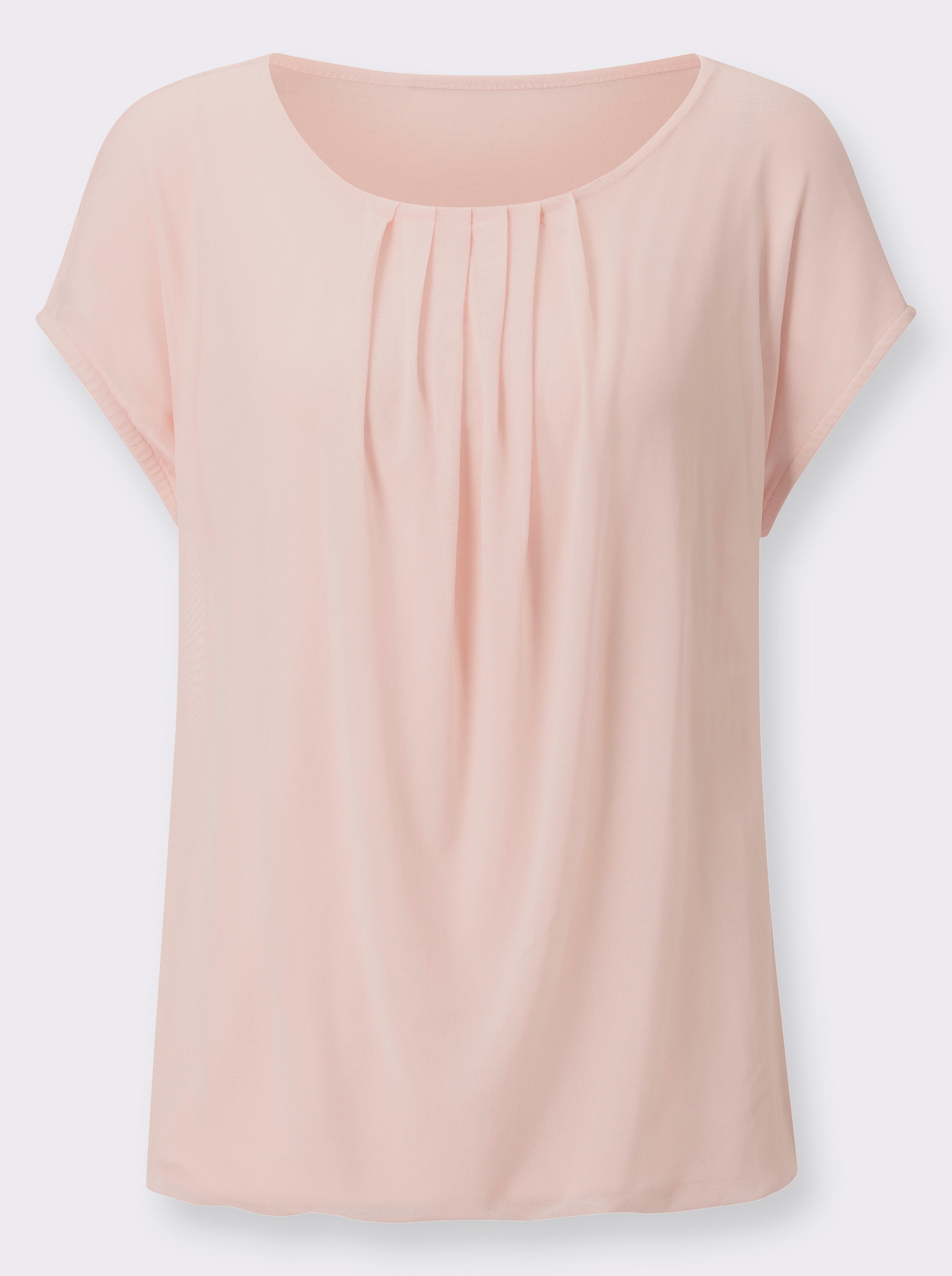 Blusenshirt mit elastischem Saum - rosé