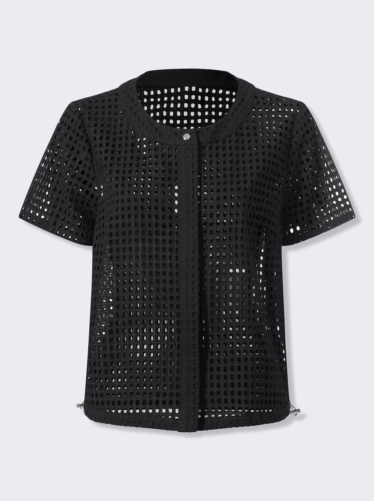 heine Kurzarm-Bluse - schwarz