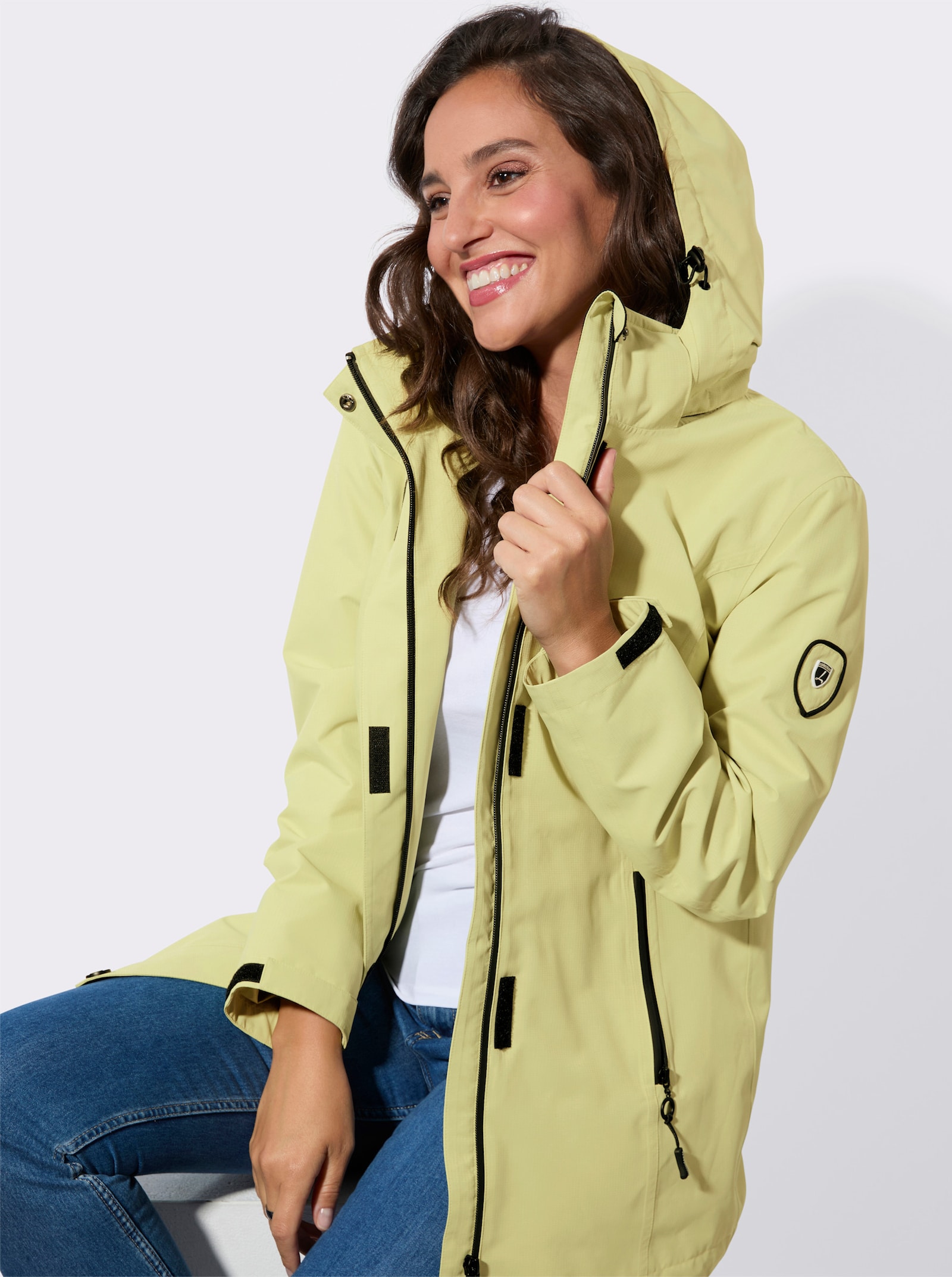 Funktionsjacke mit Reissverschluss-Taschen - lindgrün