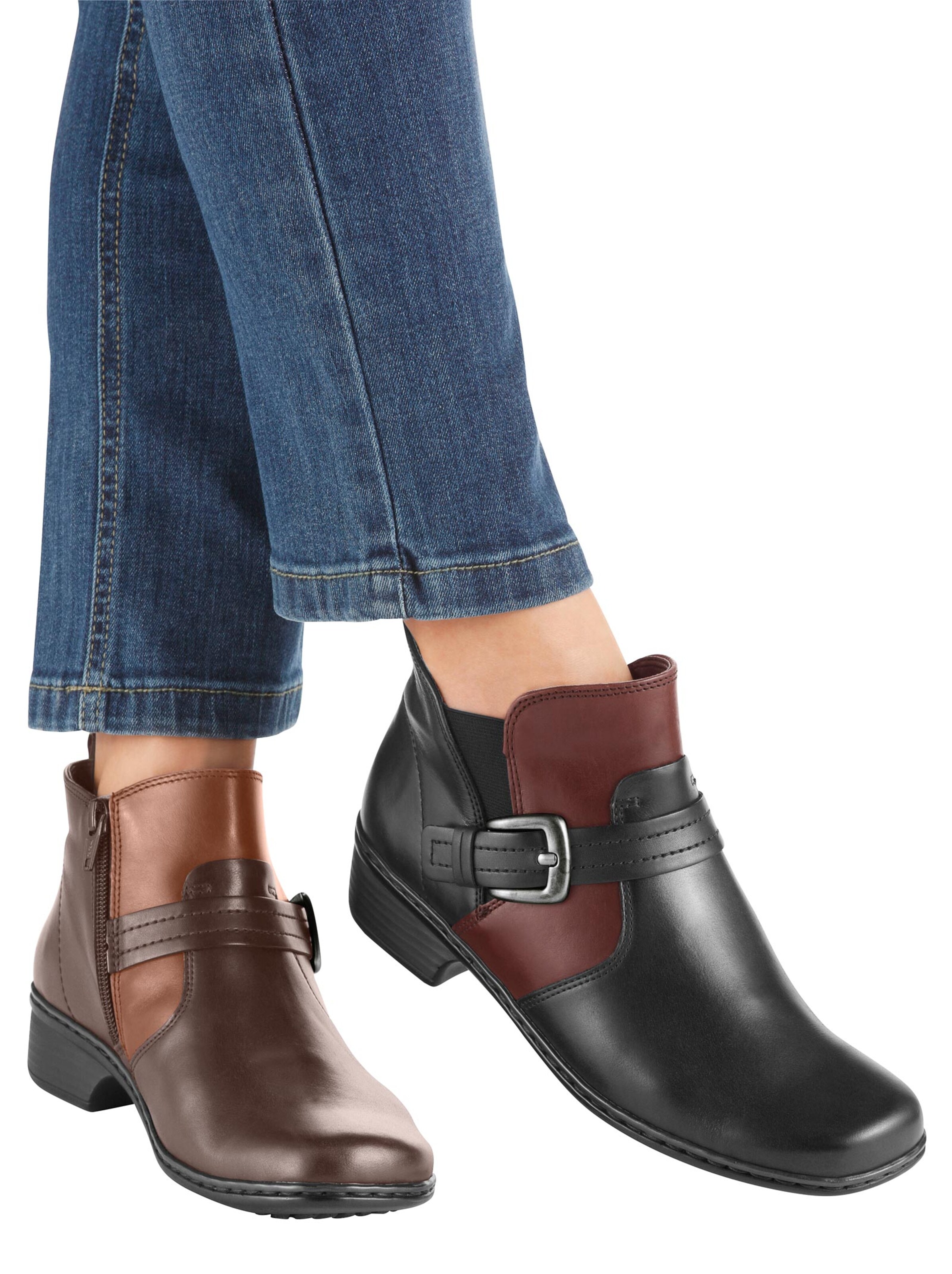 Jenny Stiefelette - schwarz-bordeaux