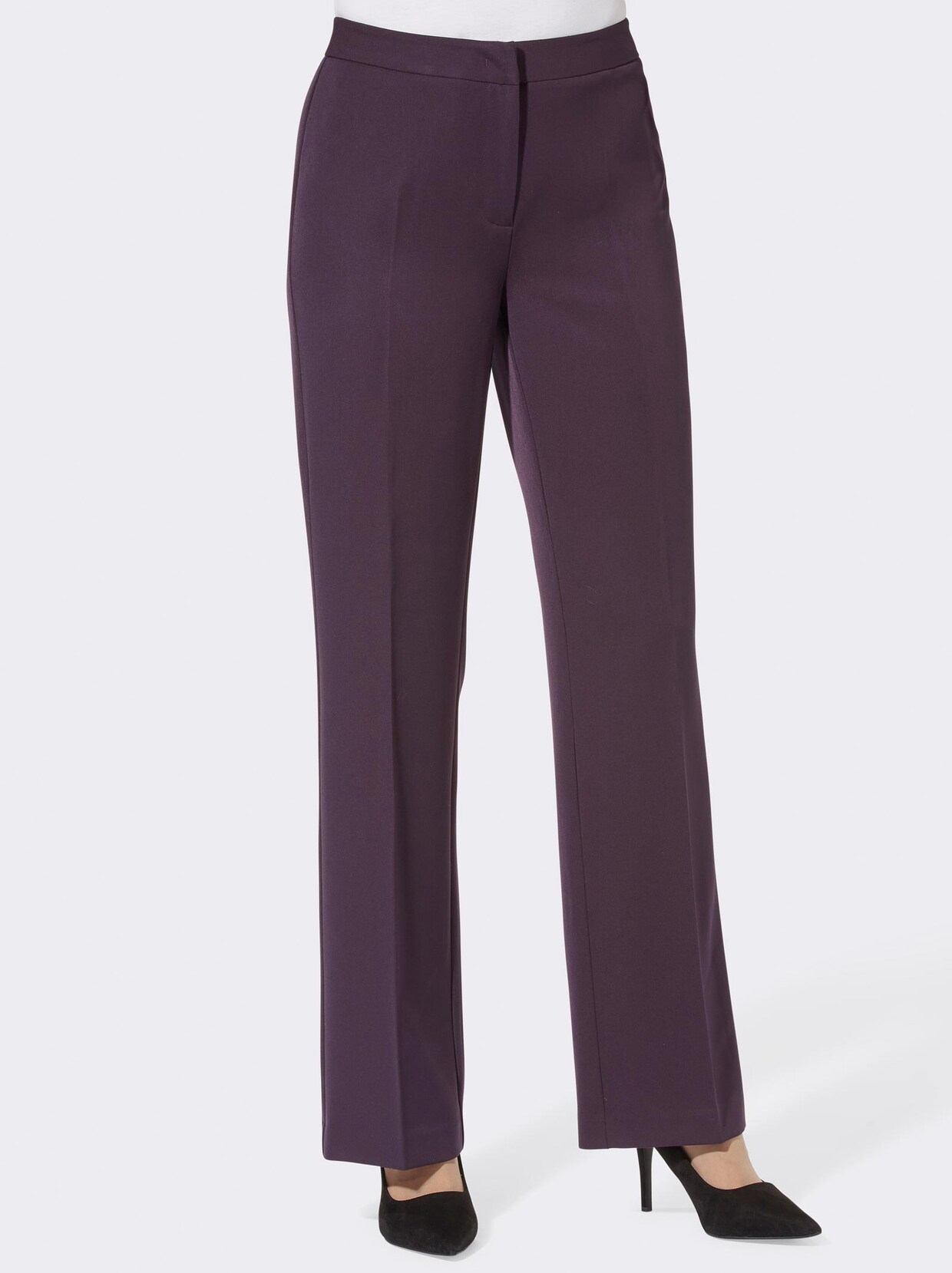 Bügelfaltenhose - aubergine