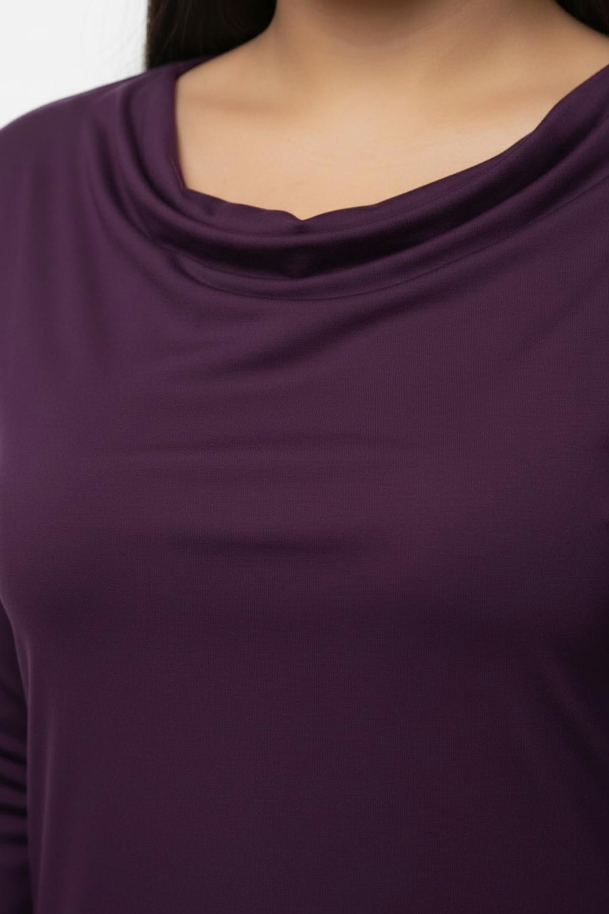 Wasserfallshirt mit 3/4-langen Ärmeln - beere