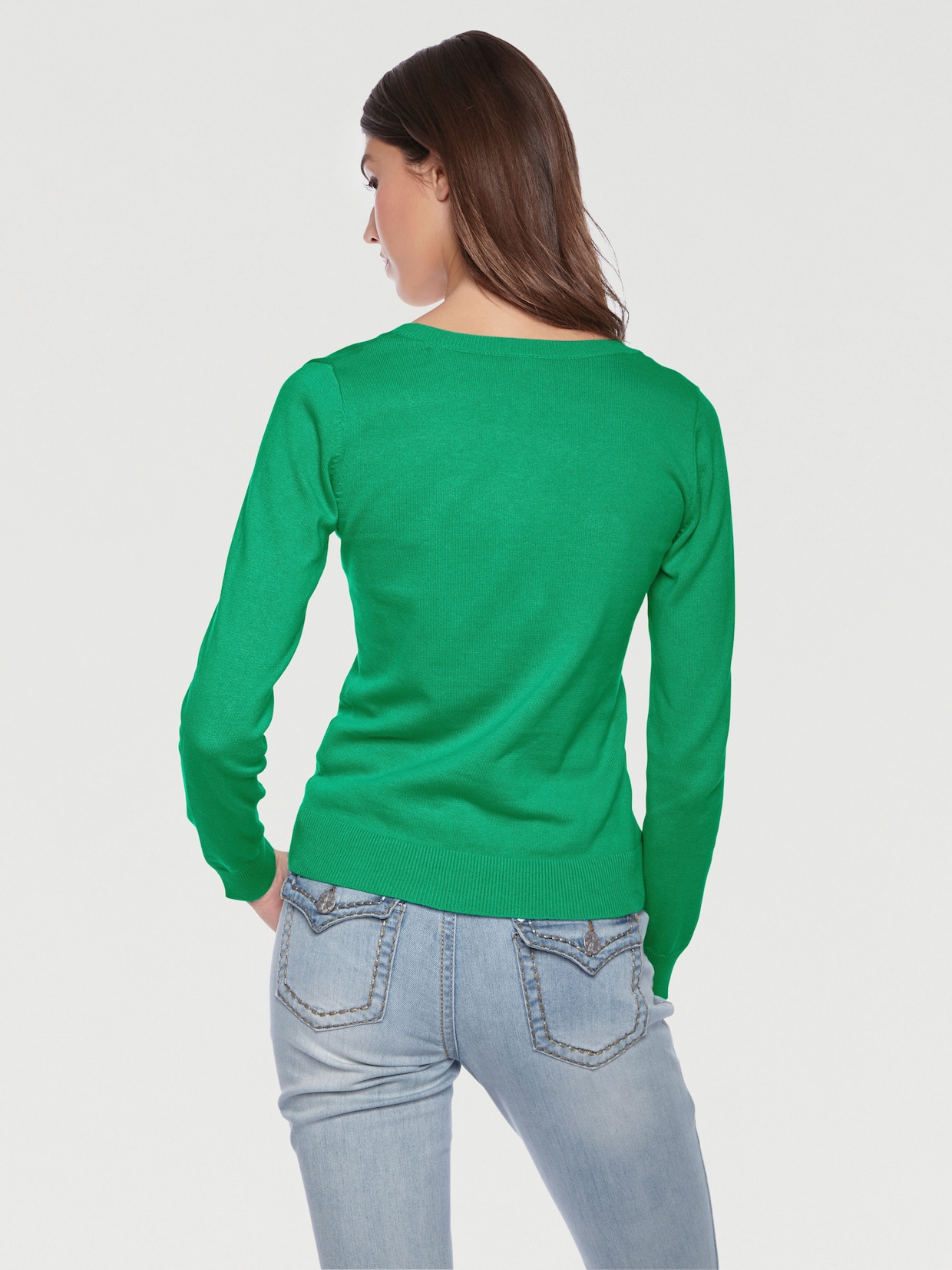 heine Pullover met ronde hals - groen