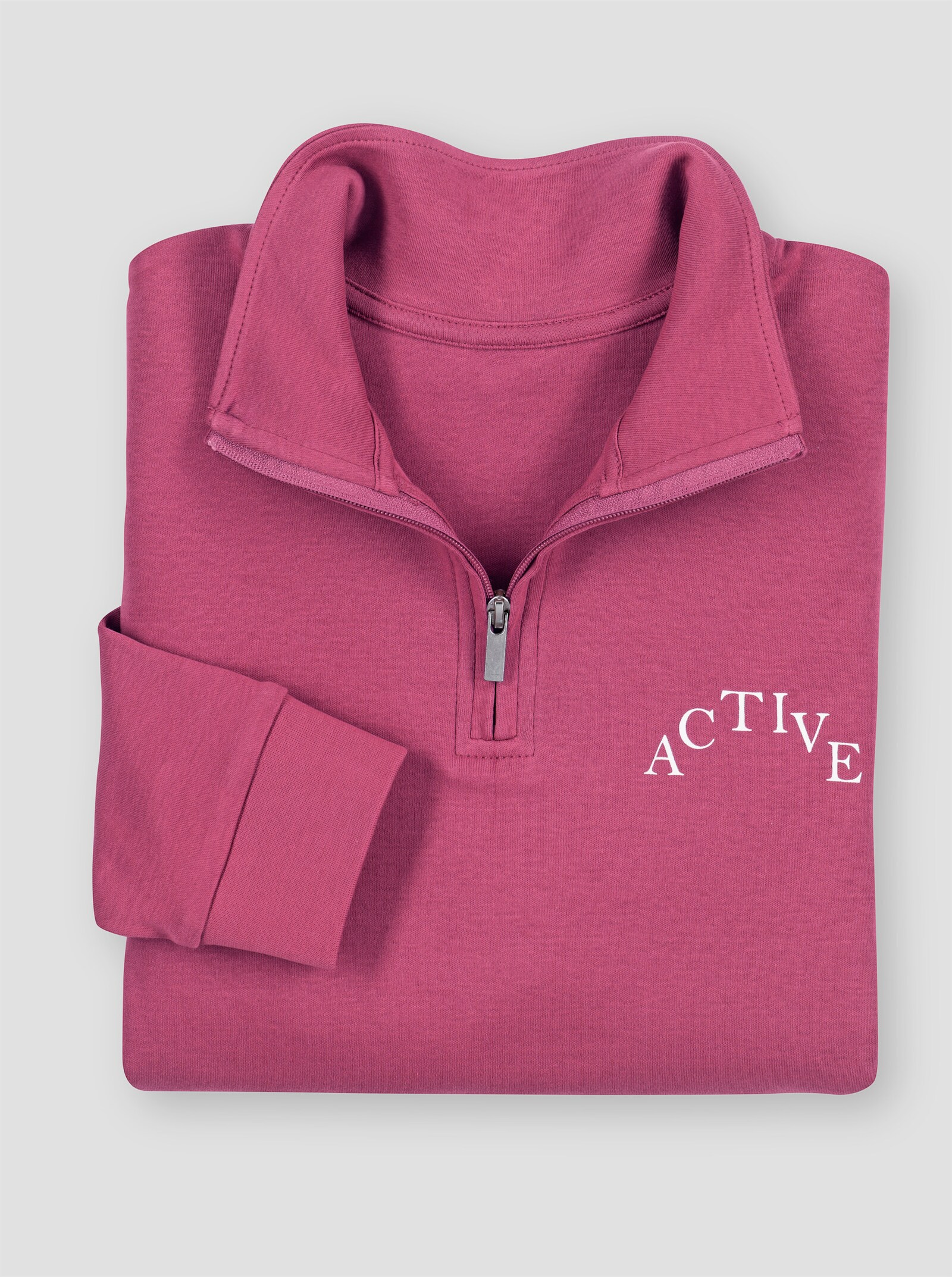 Sweatshirt met rits - heide