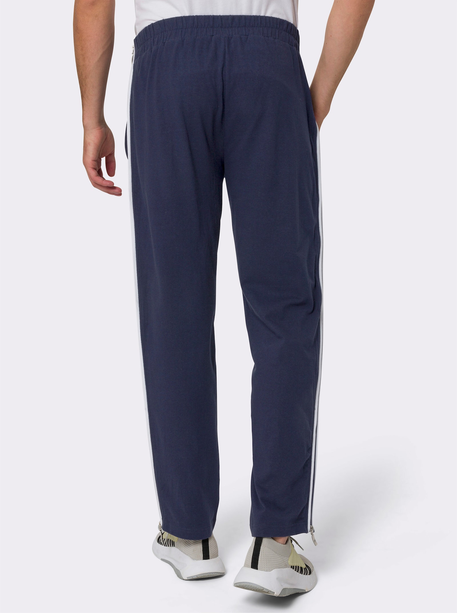 Freizeithose mit Bein-Zipper - marine