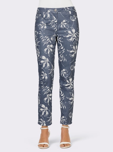 jeans - jeansblauw/wit geprint