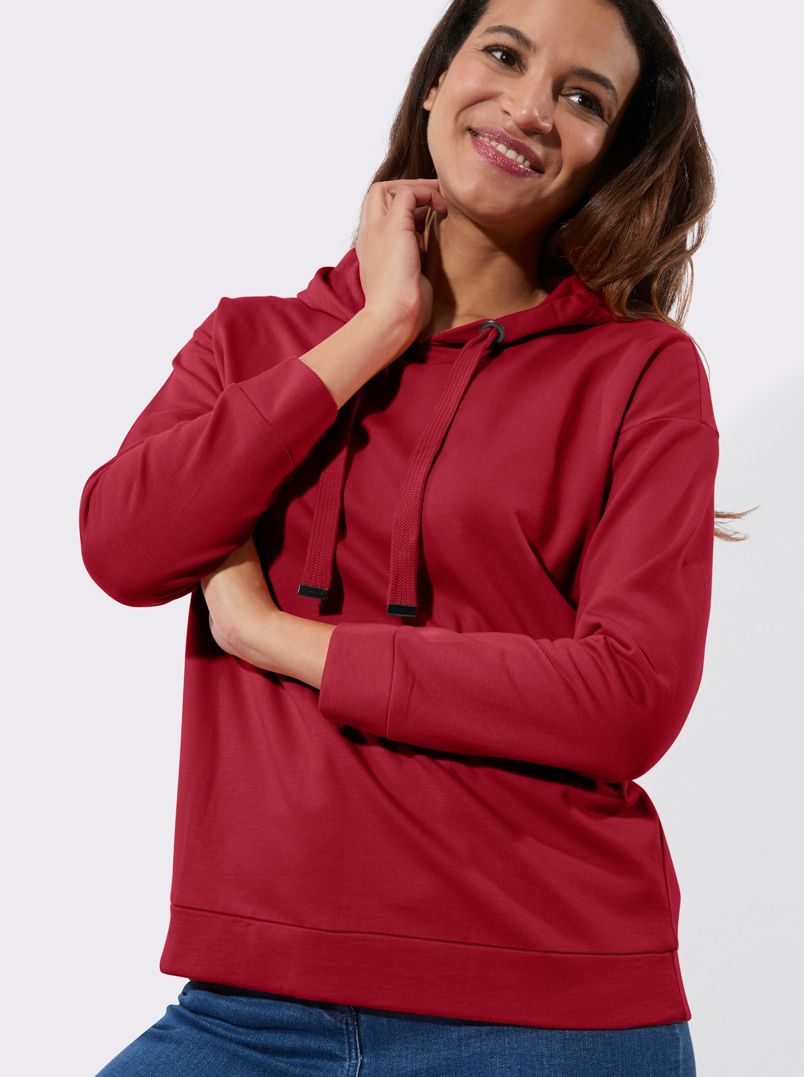 Sweatshirt mit Kapuze - rot