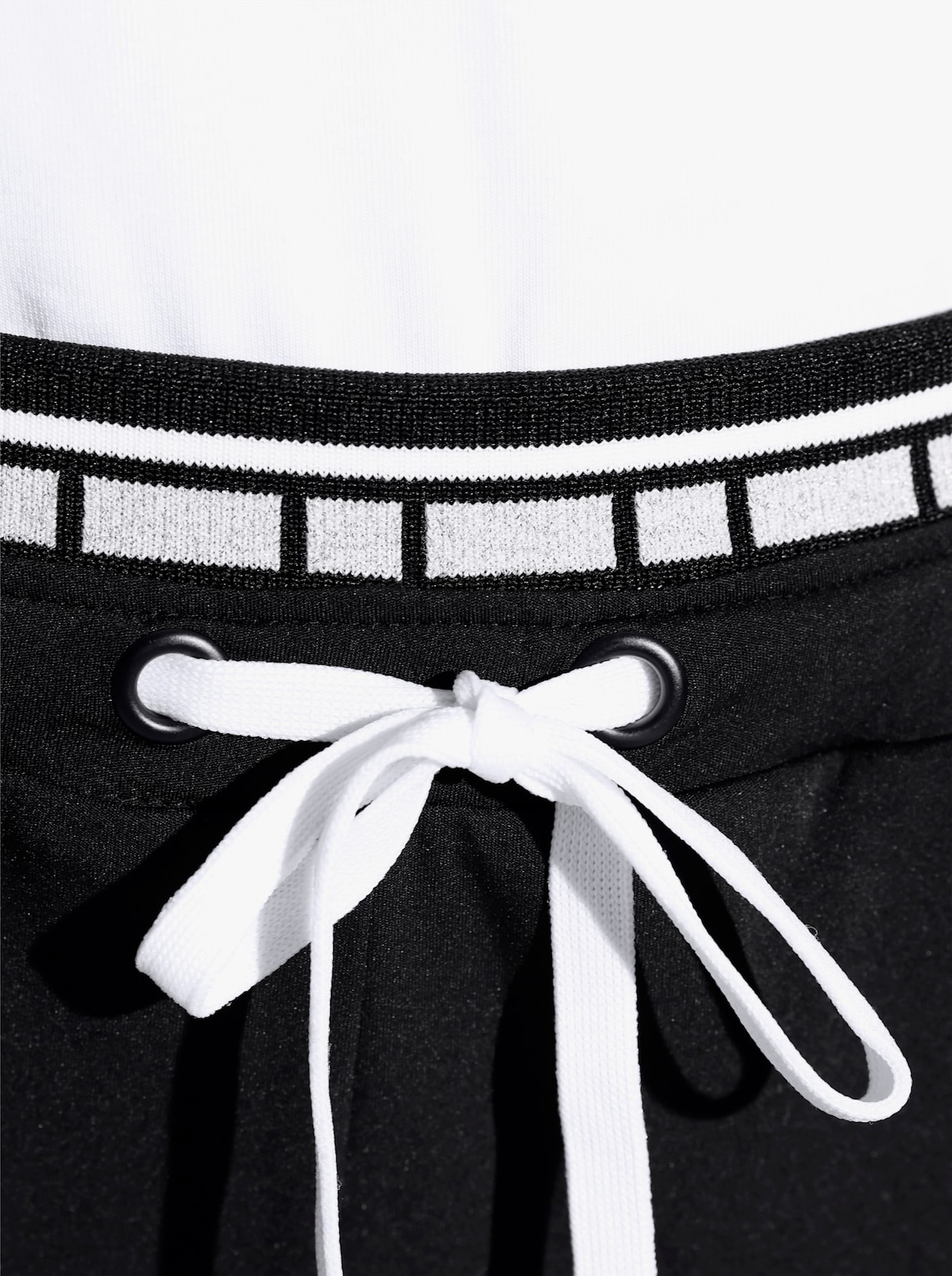 Jogg Pants mit doppeltem Bund - schwarz