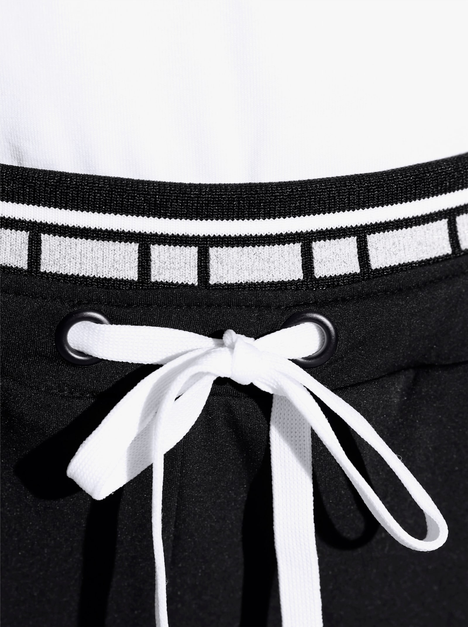 Jogg Pants mit doppeltem Bund - schwarz