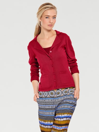 heine Veste en tricot fin - rouge