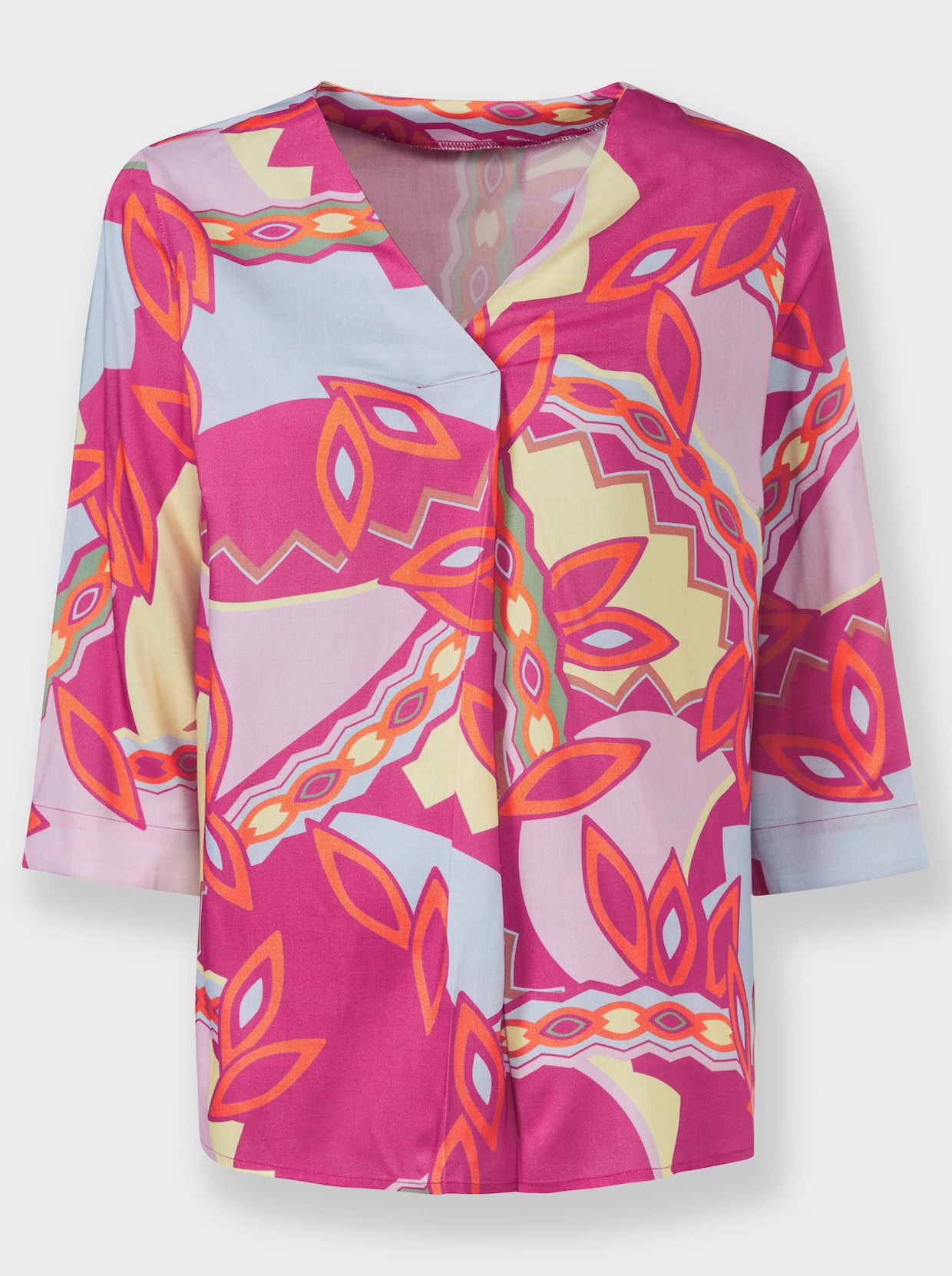 heine Blouse met print - oranje/fuchsia bedrukt